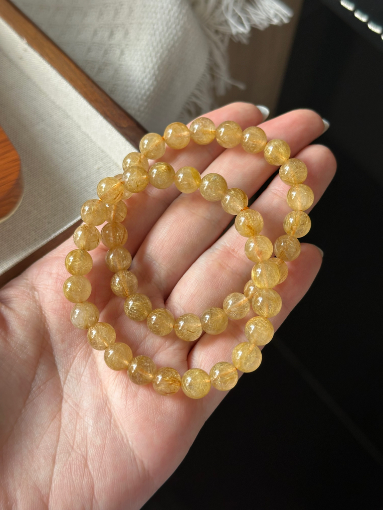 高货维纳斯烟花 满发丝金发晶 ｜Gold rutile 