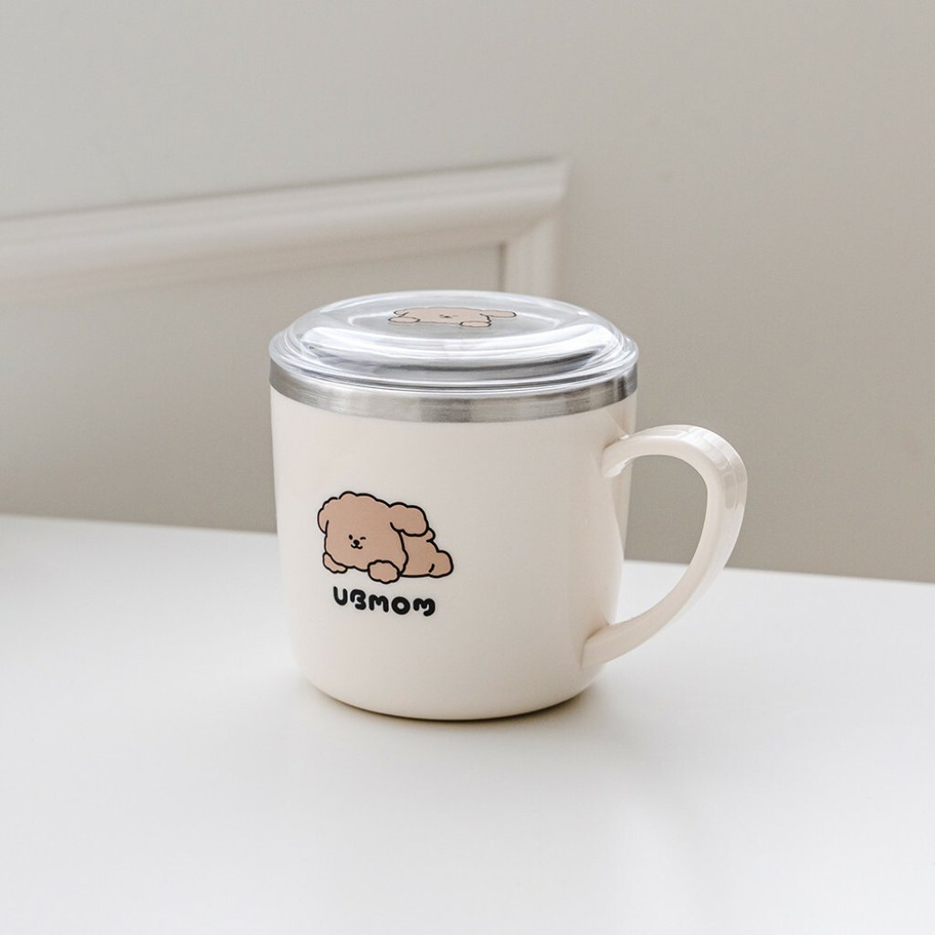UBMOM 不銹鋼304帶蓋杯-MongMong狗