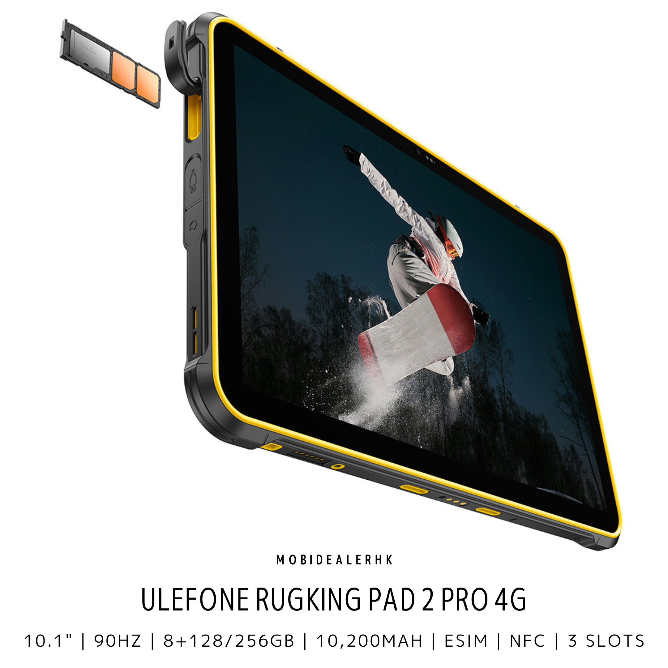 Ulefone RugKing Pad 2 Pro | 歐樂風 RugKing Pad 2 Pro | 4G | 三防平板電腦 | 10.1" | 90Hz | 8+128/256Gb | 10,200mAh | eSIM | NFC | 3咭槽