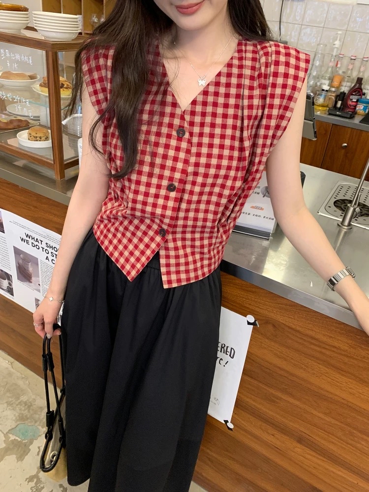 TP557复古V领上衣