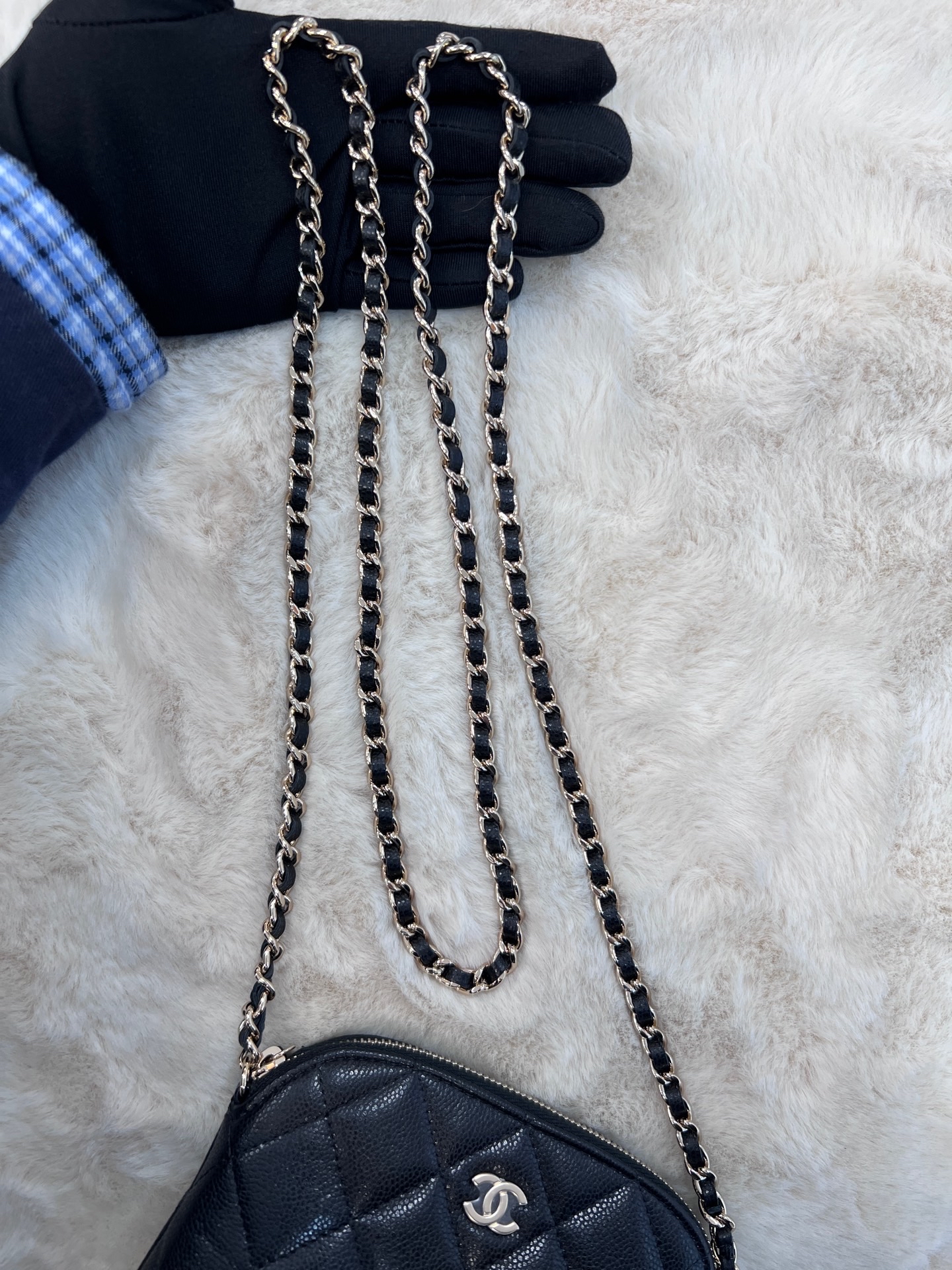 【預訂貨品】Full set👜芯片款 Chanel黑金荔枝牛皮mini貝殼包 