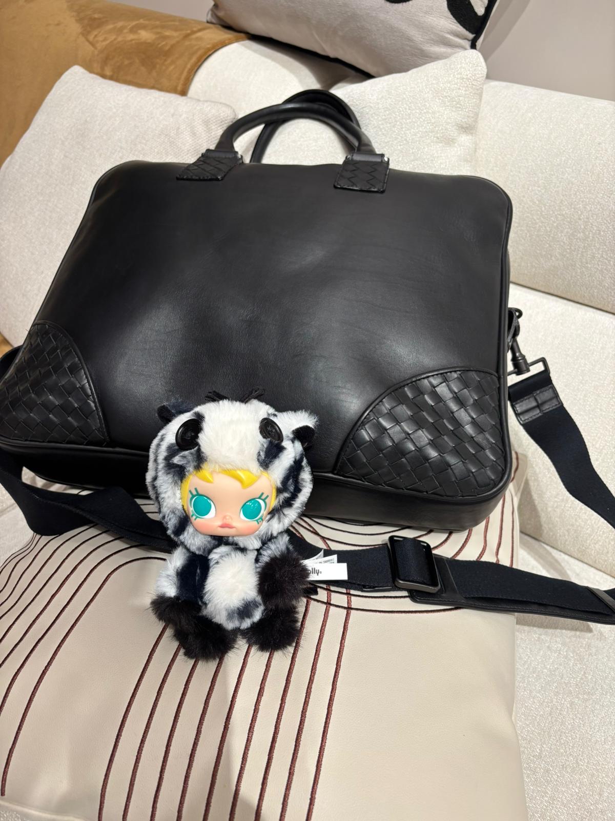 Bottega Veneta BV Black Intrecciato Leather Briefcase Bag 100%Authentic, 90%New ✅Dust bag