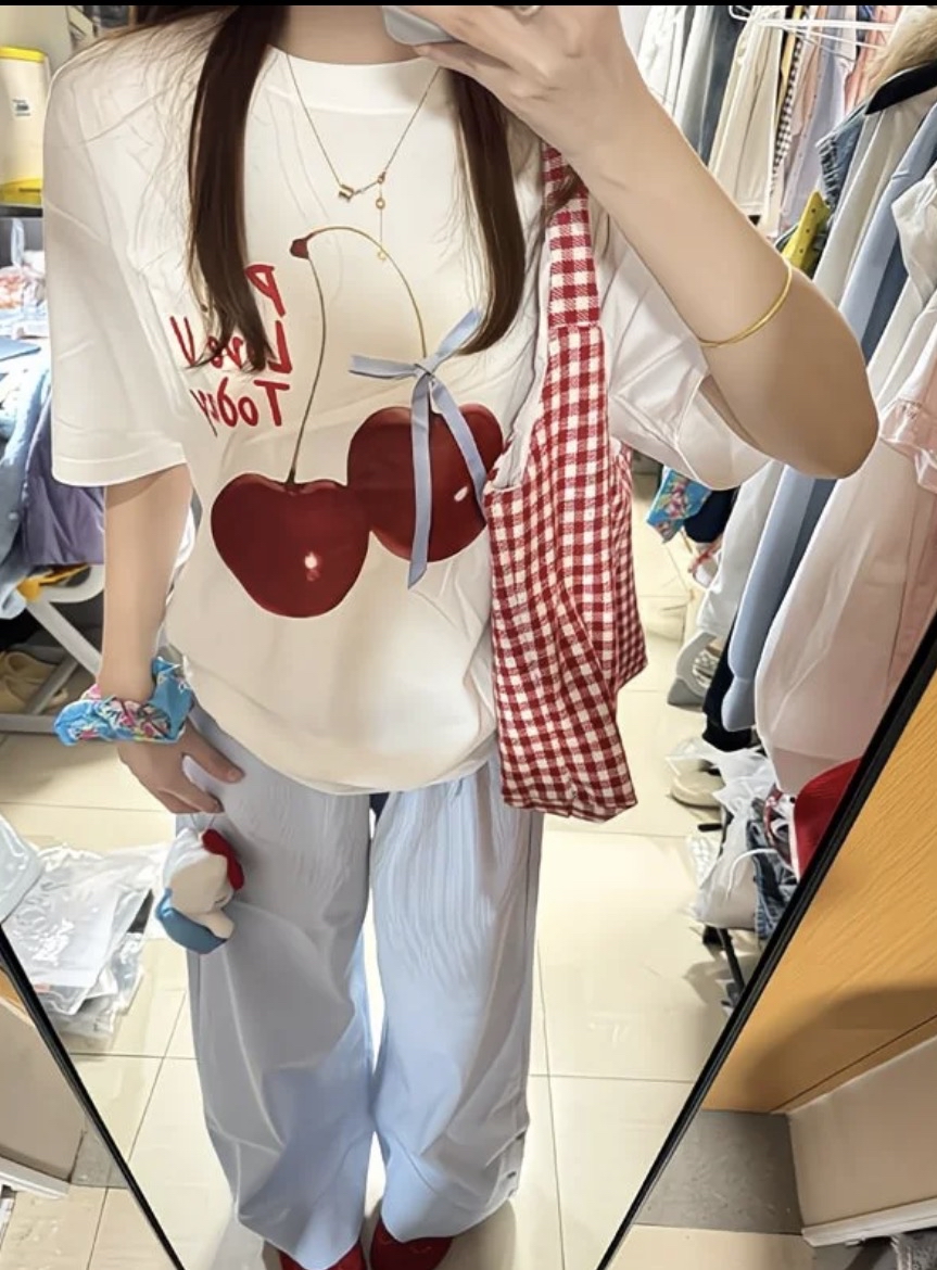 TP578樱桃甜美风上衣