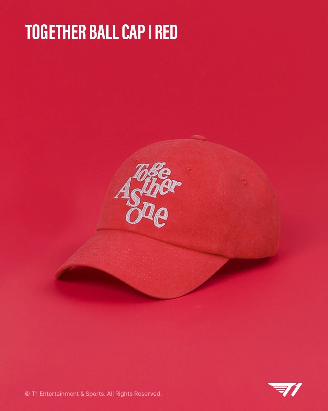  [ 韓國電競  ] T1 Together As One Ball Cap｜T1 Faker cap 複刻