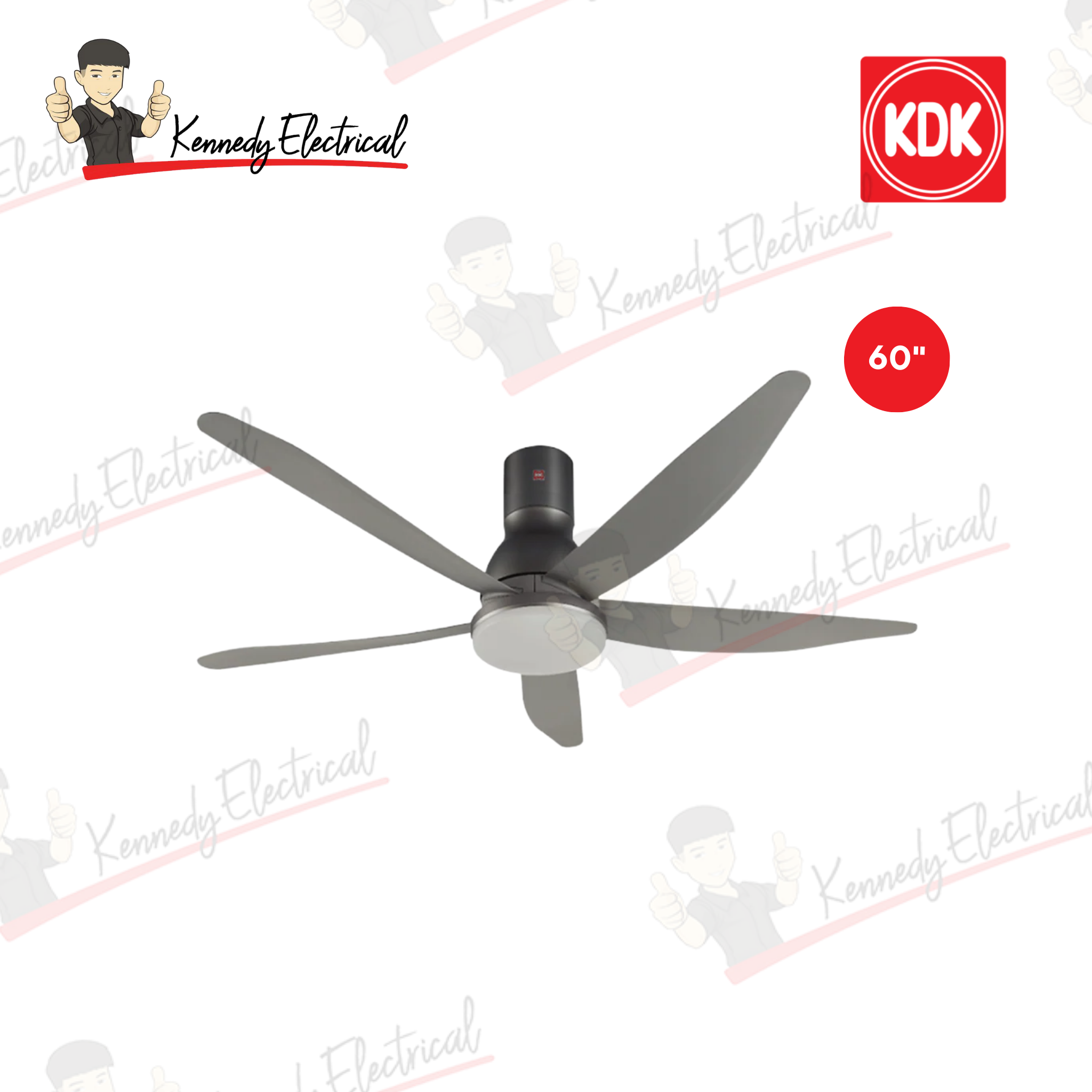 KDK 60" LED Remote Ceiling Fan K15UW (Long Pipe)