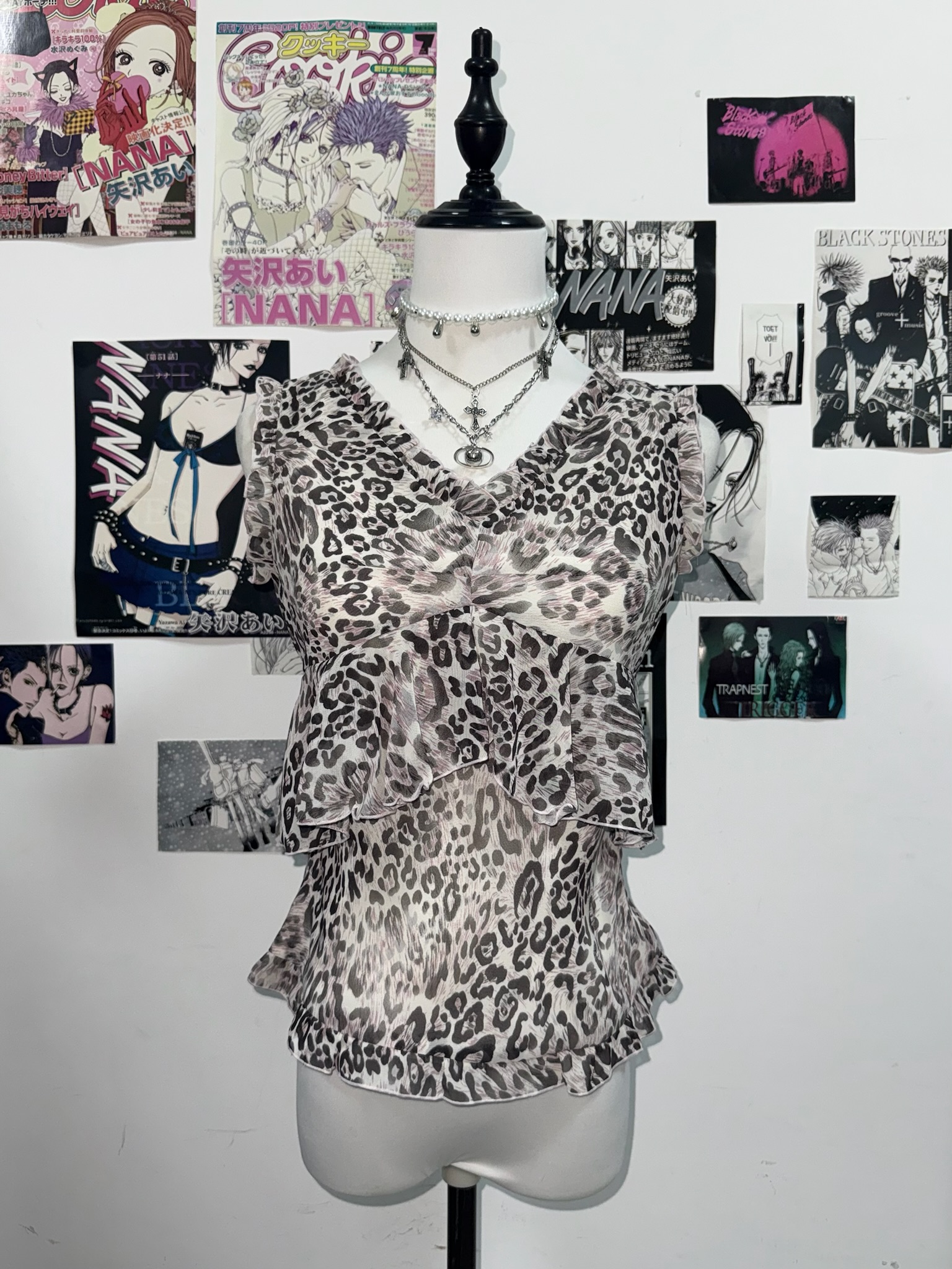 Leopard Print Tiered Ruffle Top