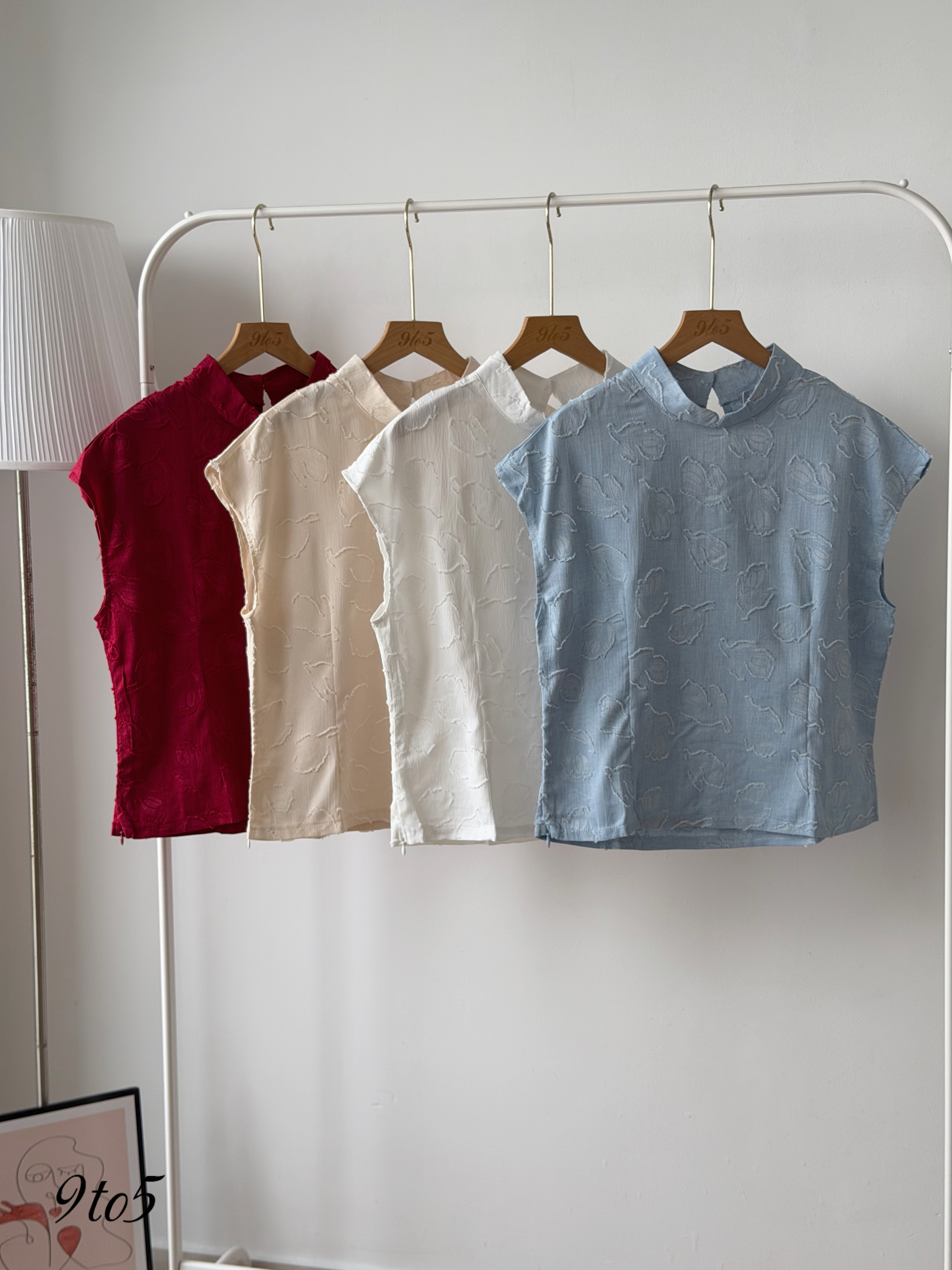 T4510 Cape Sleeve Oriental Collar Shirt - 4 Colors 
