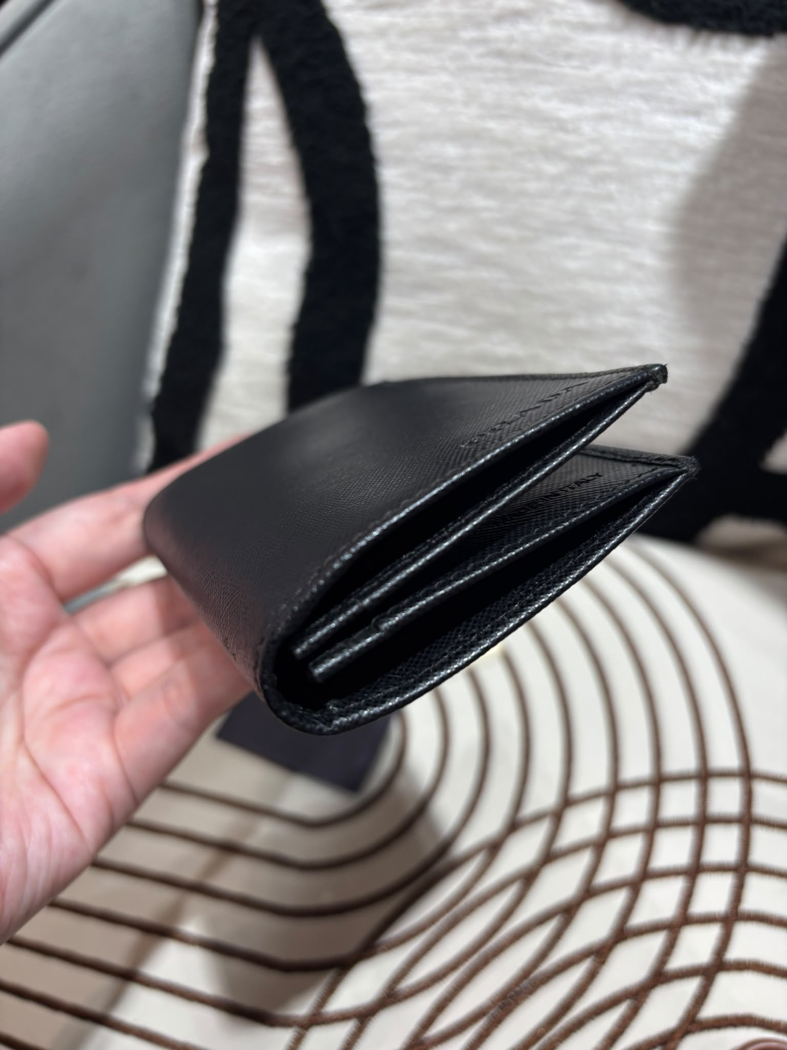 Prada Card Holder Calfskin So Black 100%Authentic, 98%New 