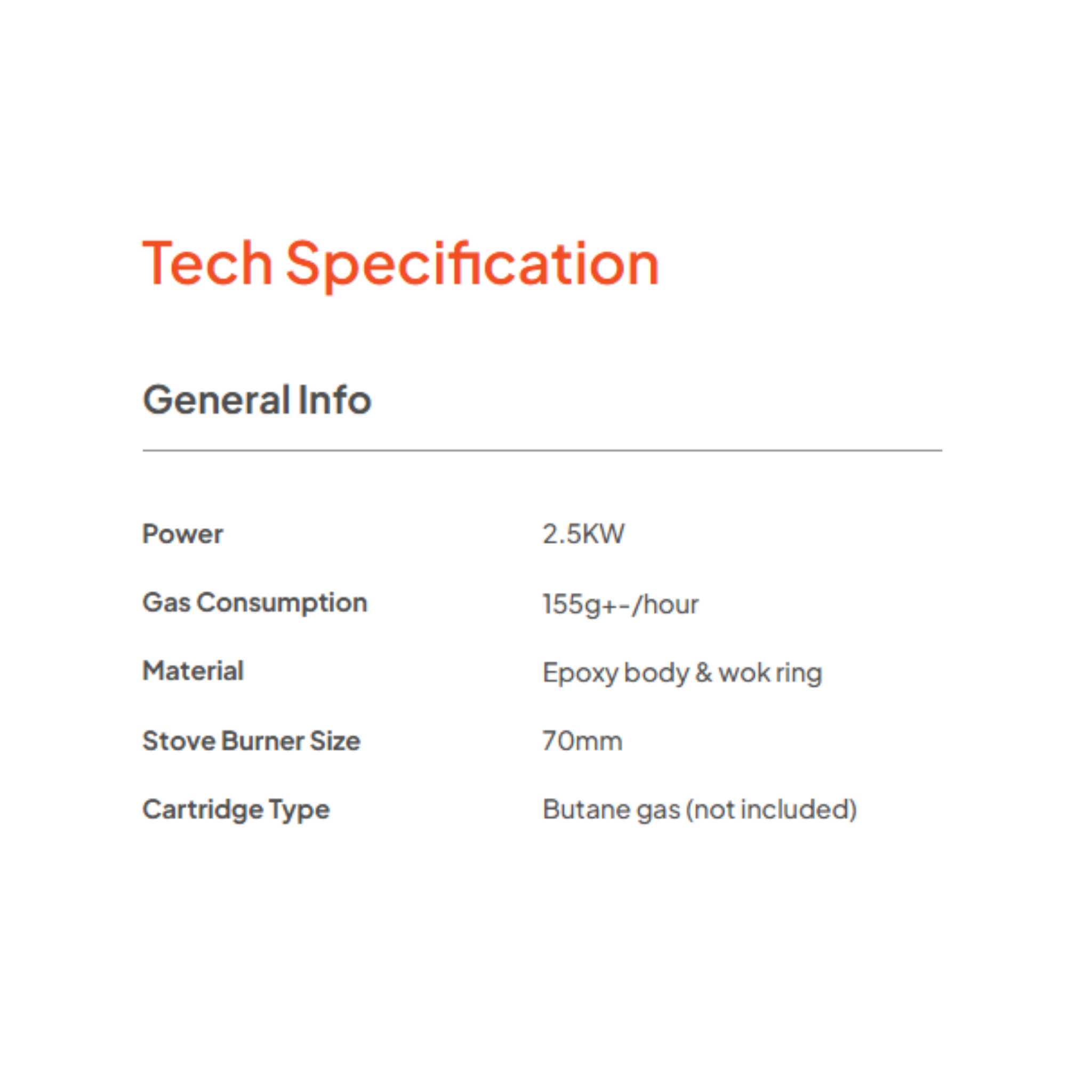 Russell Taylors 2.5kW Portable Gas Stove (GS1)