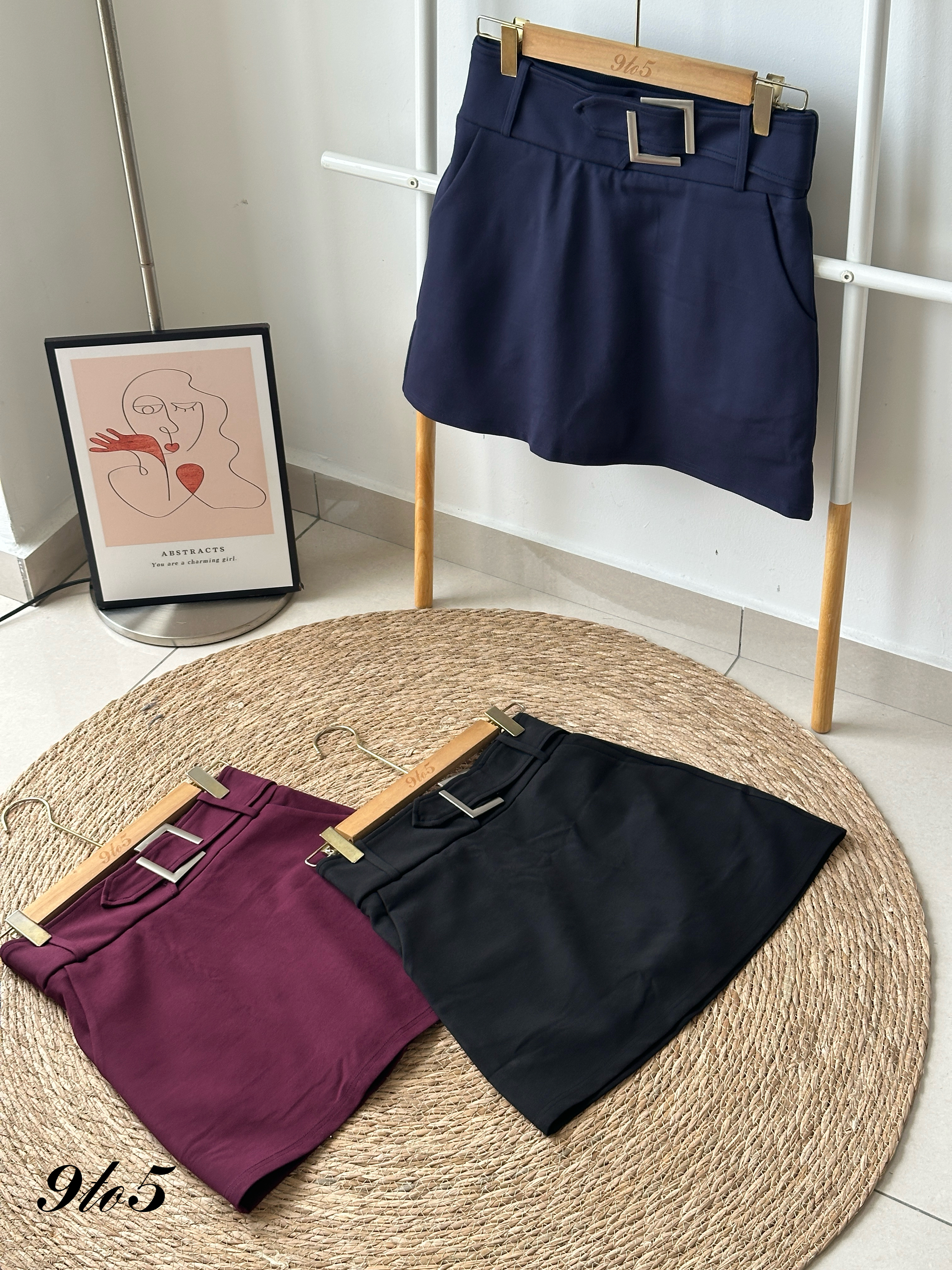 S1854 A Line Short Skirt - 3 Colors 