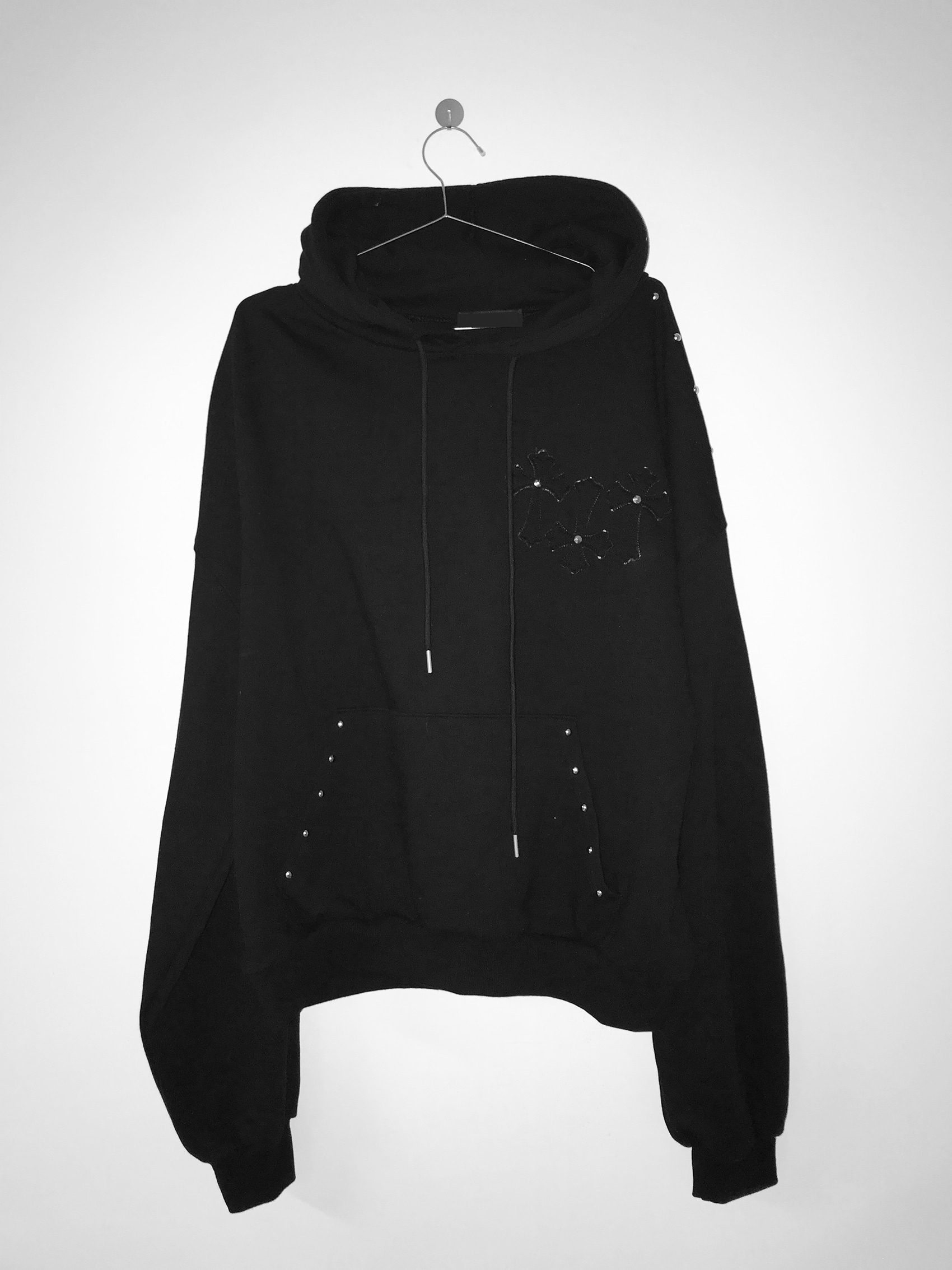 Studded Cross Patch Oversized Hoodie