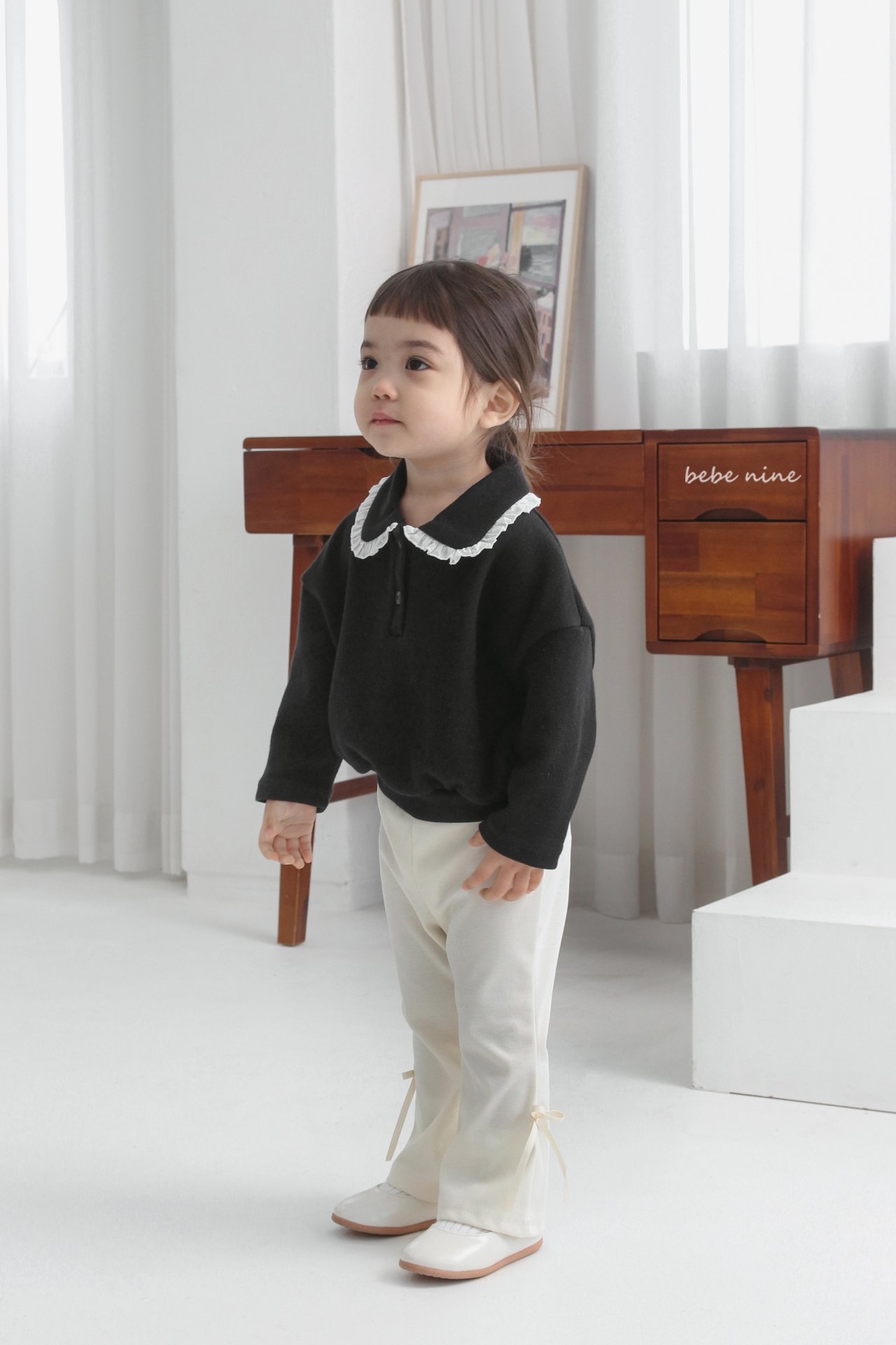 🌸預訂 韓國直送🌸🇰🇷Bebenine三色荷葉邊翻領衛衣