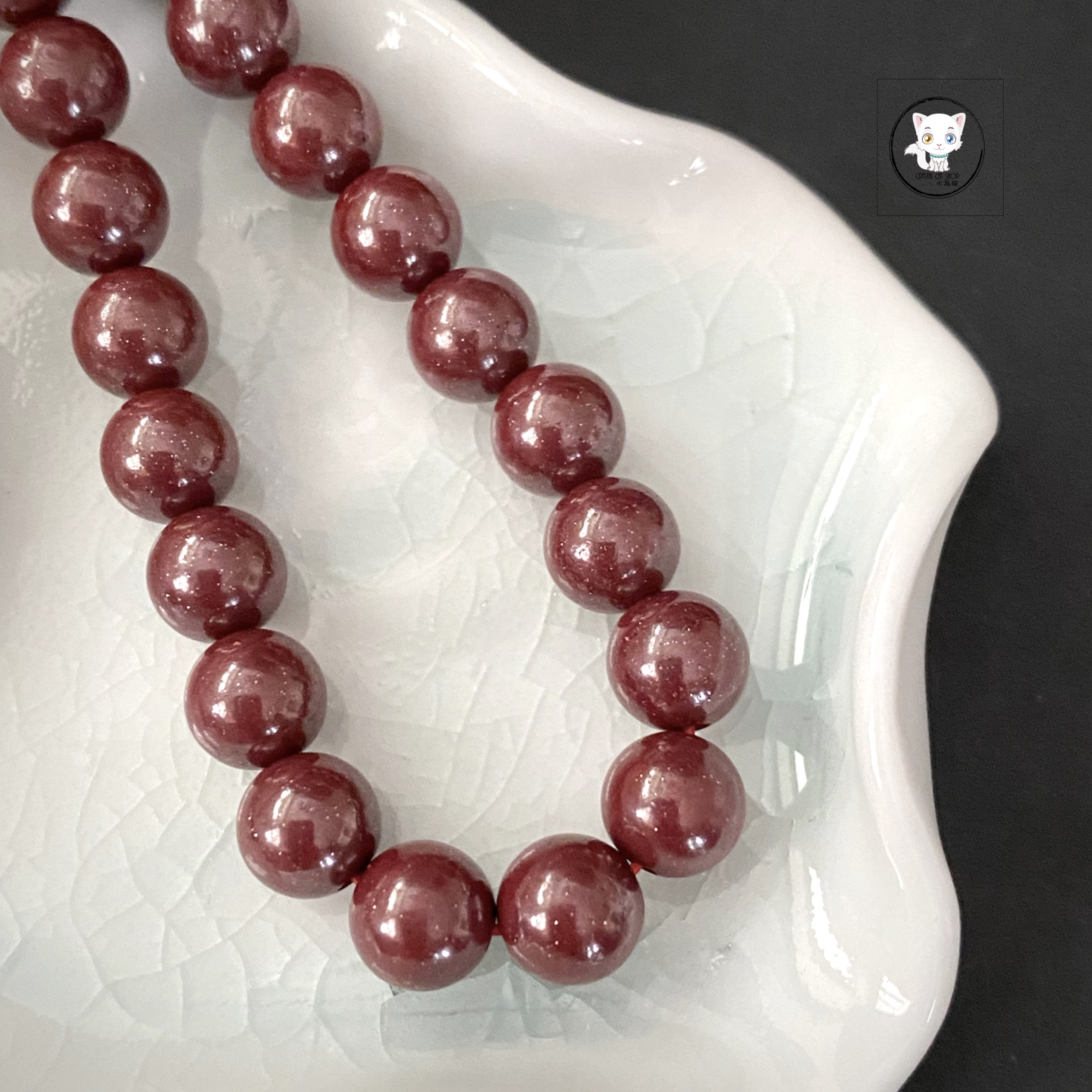 天然古法紫金硃砂手鏈 8mm