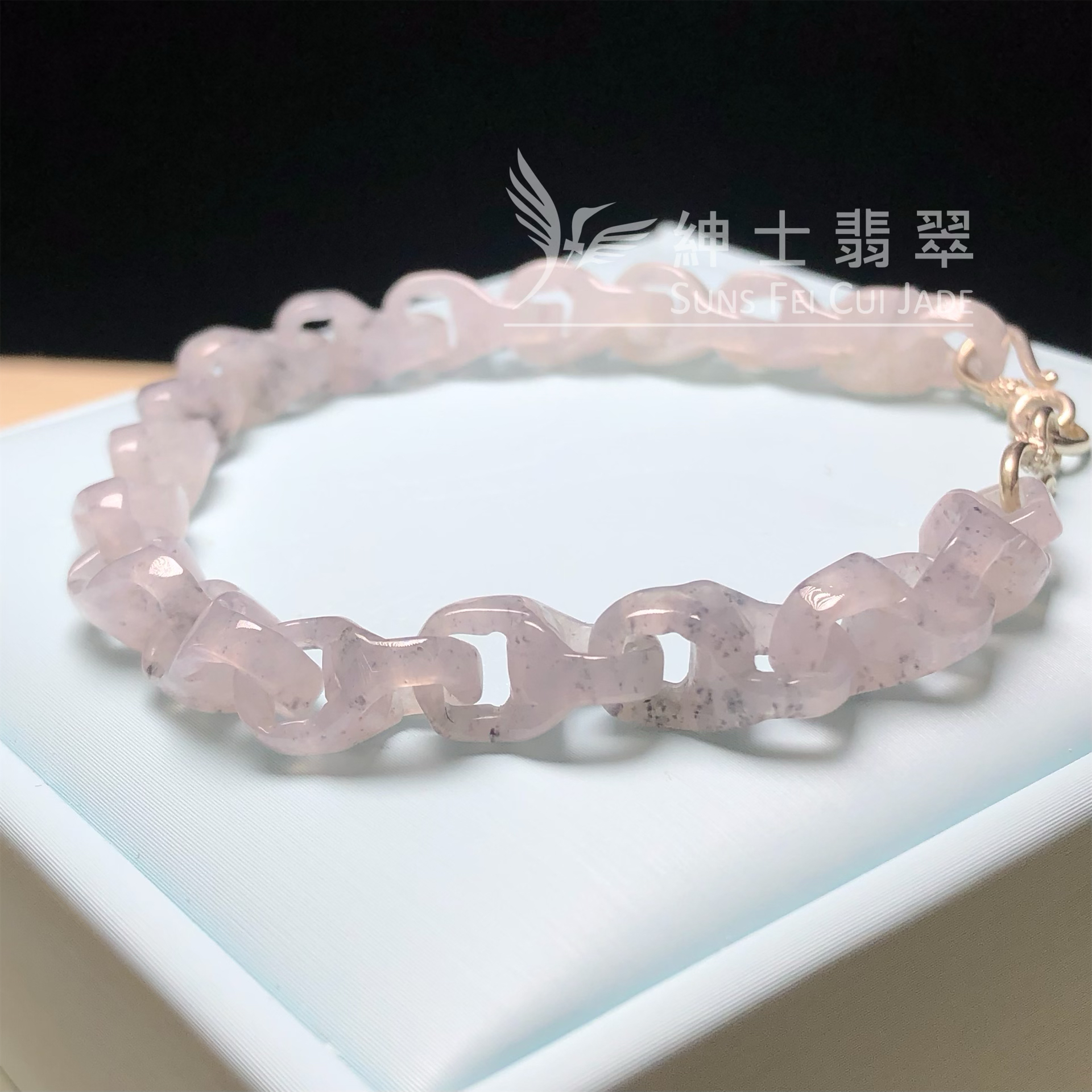 CA00388 糯冰芝麻花手鏈連銀扣