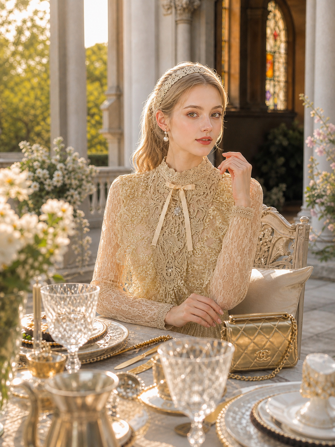 金蕾絲魔法童話Antique Lace Blouse