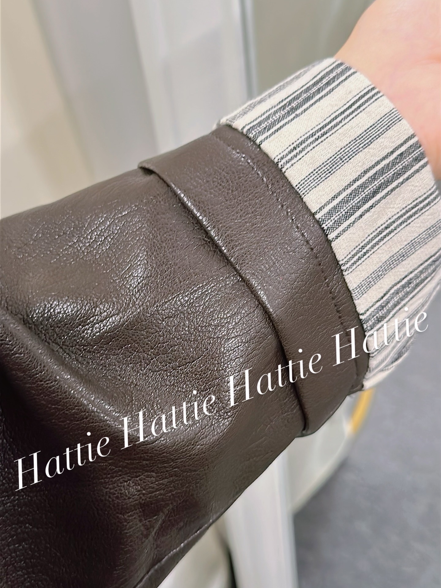 仿羊皮型格皮褸（啡色）（黑色）