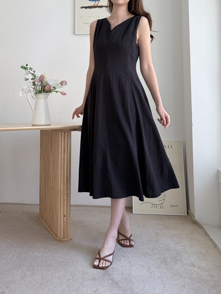 Daphne Flare Dress (Black)