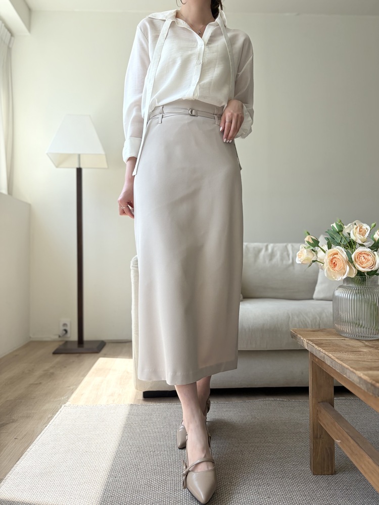 Tie Detail Sheer Blouse (Ivory)