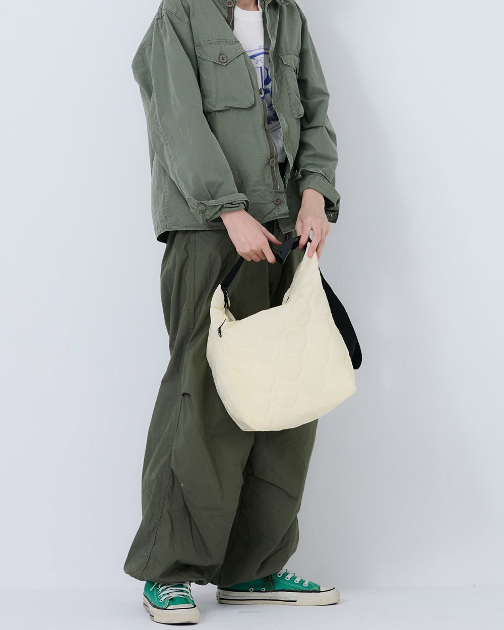 [現貨] [日本製] BAGNNOUN ｜ DOT SHOULDER 'M' | WHITE {TF2308037}