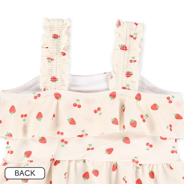 🇯🇵預訂 日本直送🇯🇵兩色格紋草莓櫻桃滿印分體泳衣