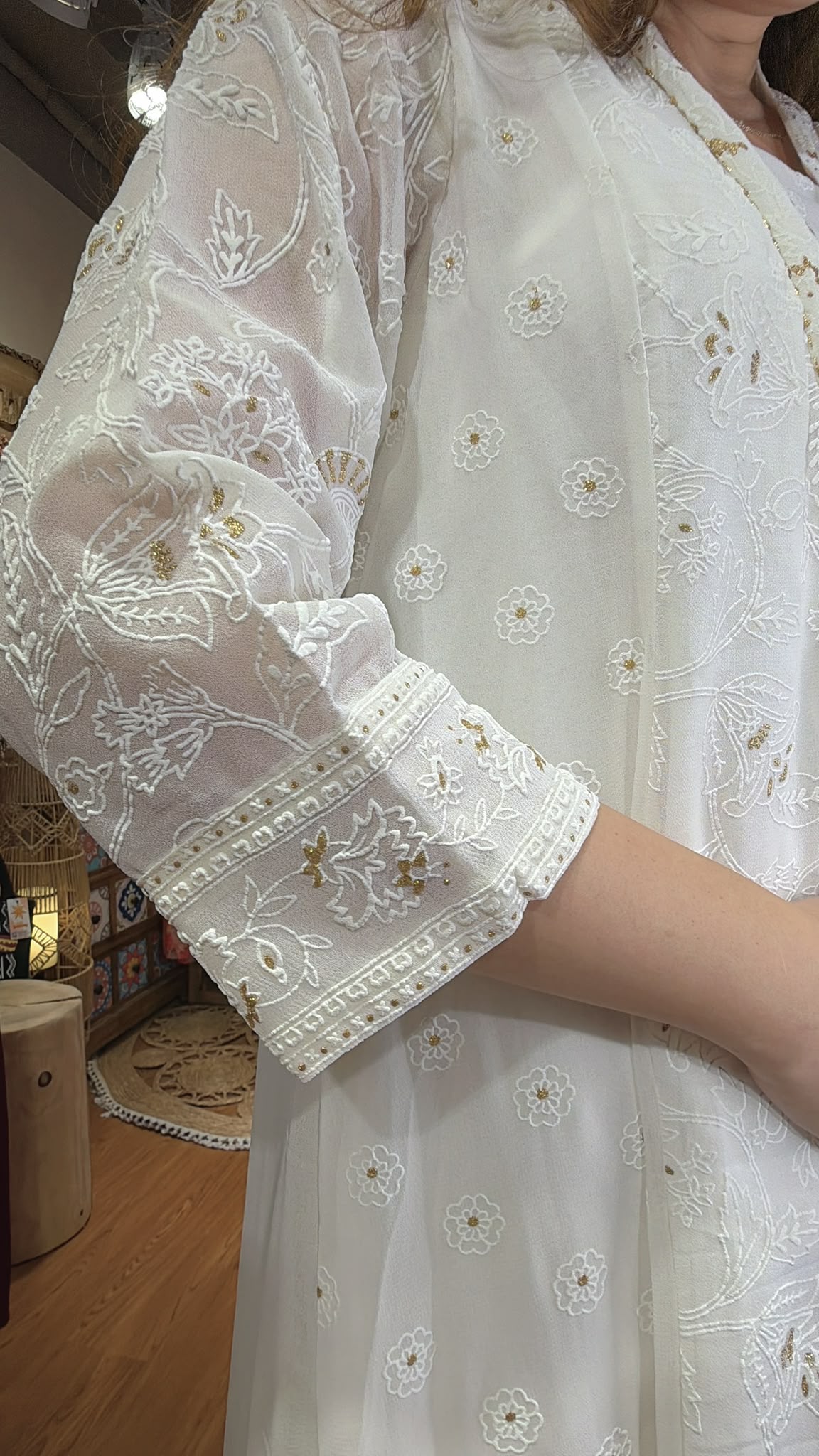 2892 Powder White Heavy Emb Chiffron OP