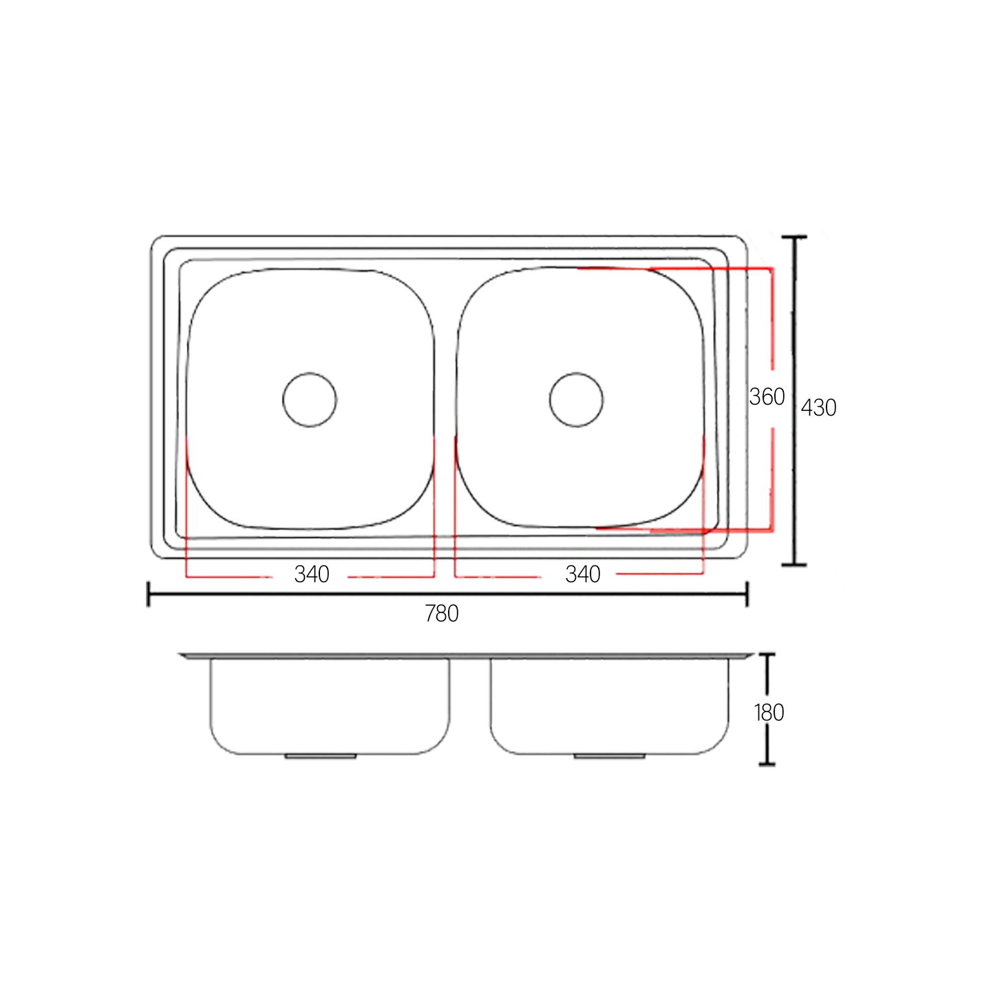 Vdd 1119 2 Bowl Stainless Steel Kitchen Sink (7843#) W68-08