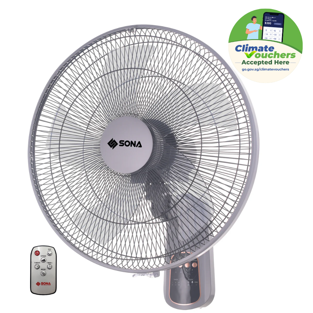 Sona 16" Remote DC Wall Fan Brushless DC Motor  SFW 9518DC RR
