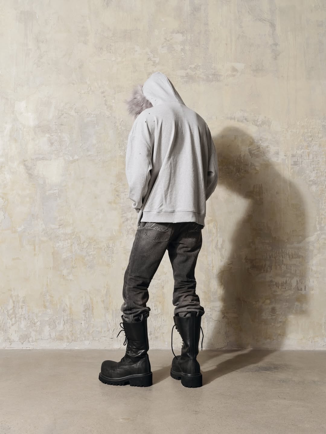 GREY FURY HOODIE ZIP 