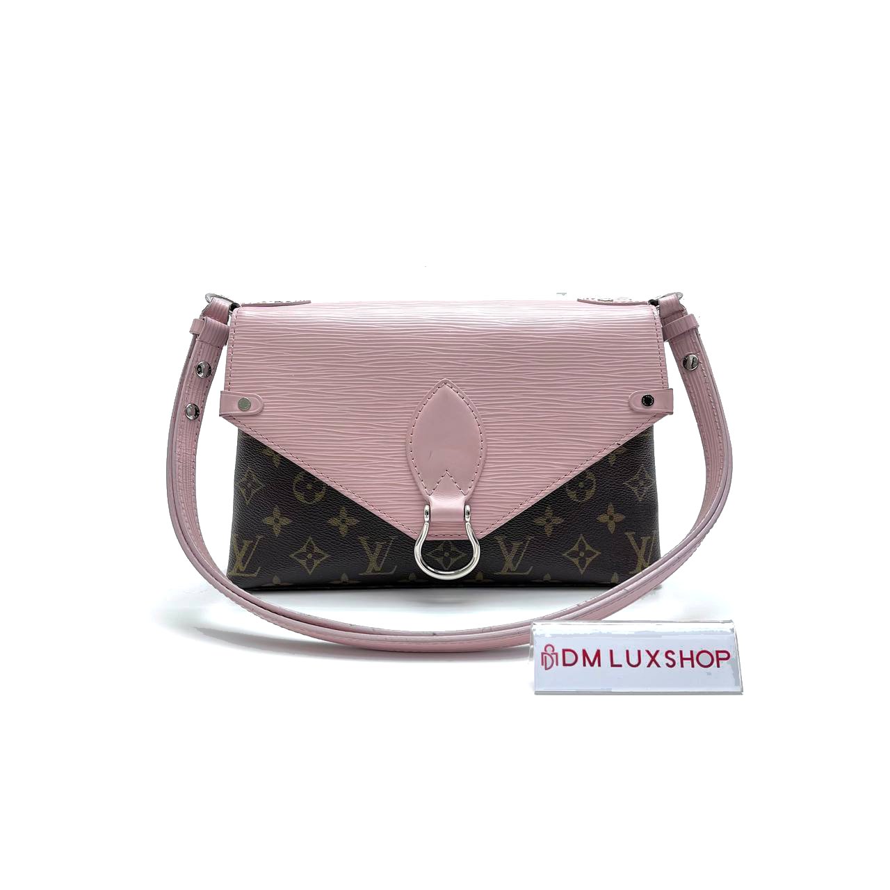 LV Monogram Epi Saint Michel Rose Ballerine Shoulder Bag 