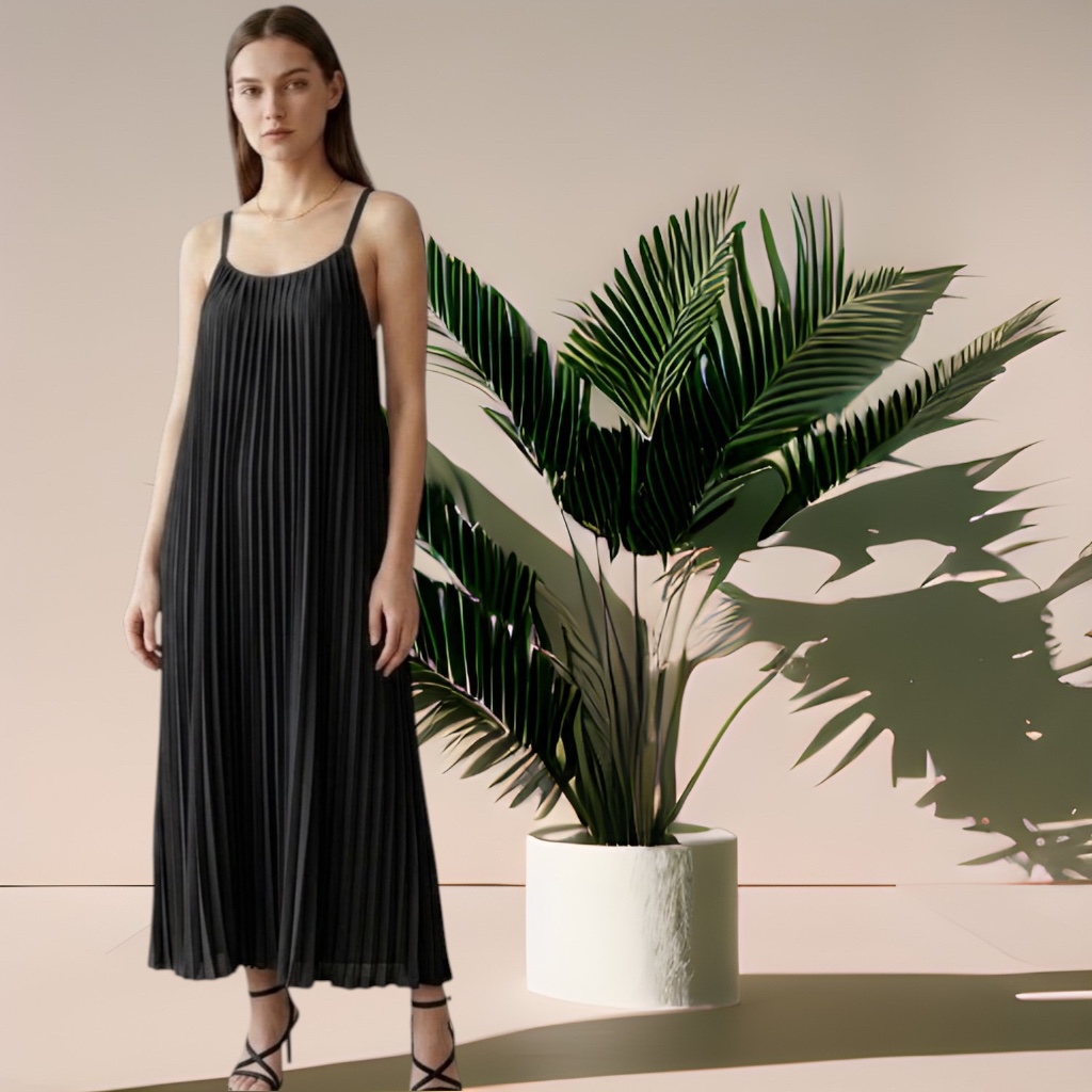 W6601A - Pleated Dress