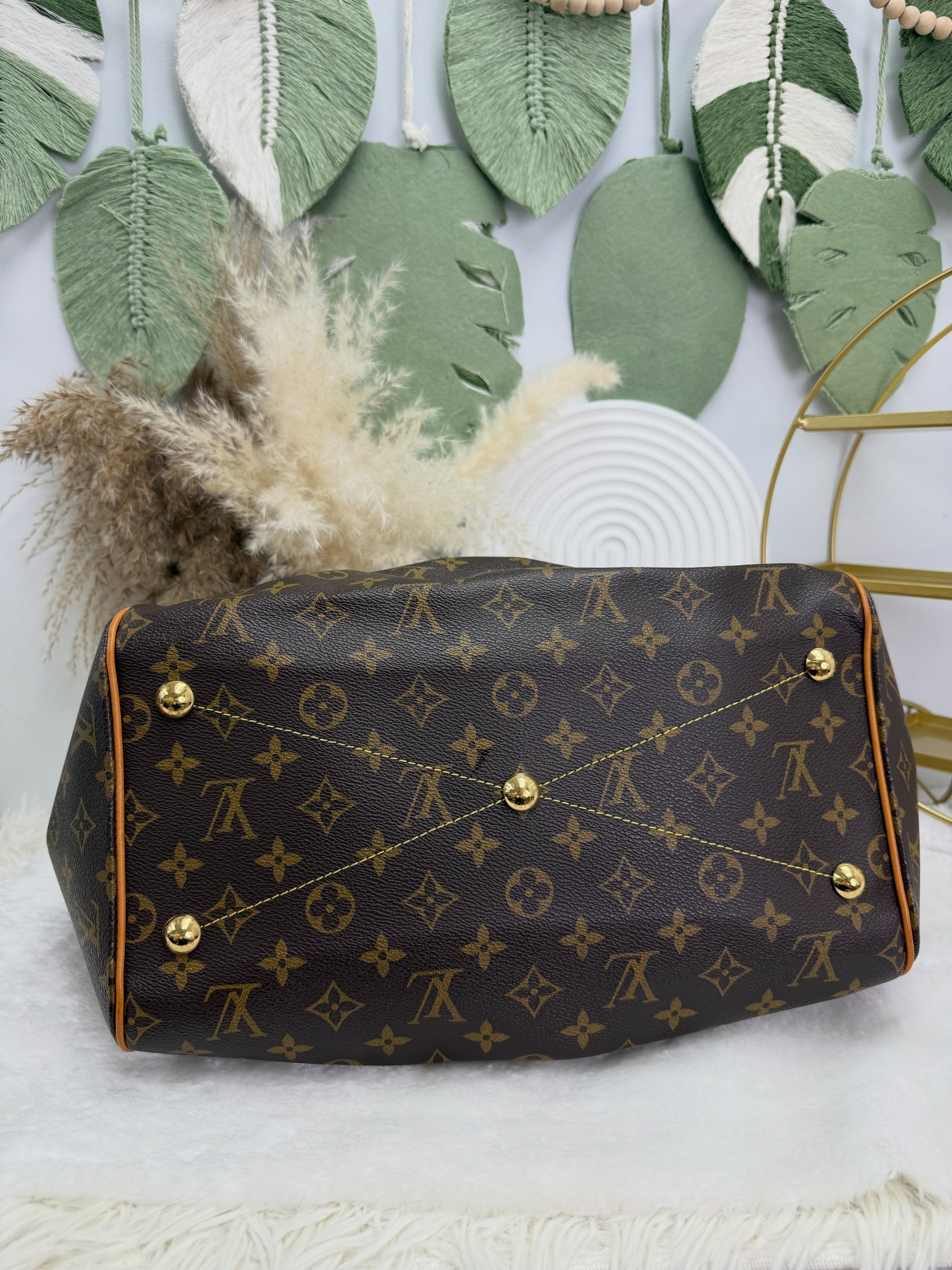 Lv👜 PRE OWNED 🛍️啡色老花 Tivoli GM size餃子袋  有塵袋 🥟🤎 