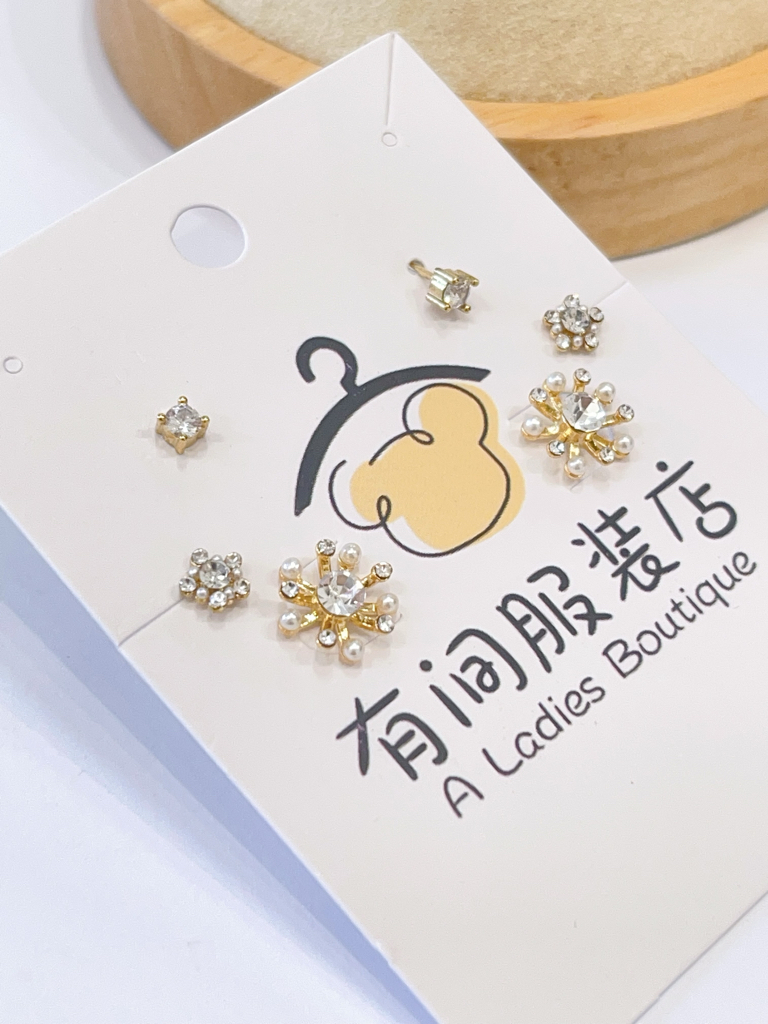 雪花星星耳环套装