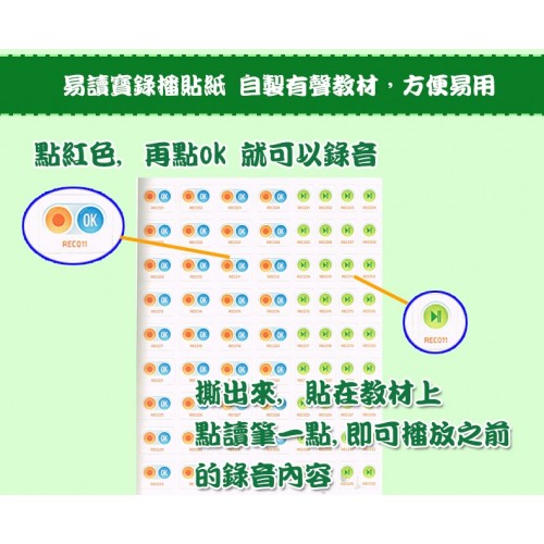 峰芸 DIY錄播貼紙999組 點讀書