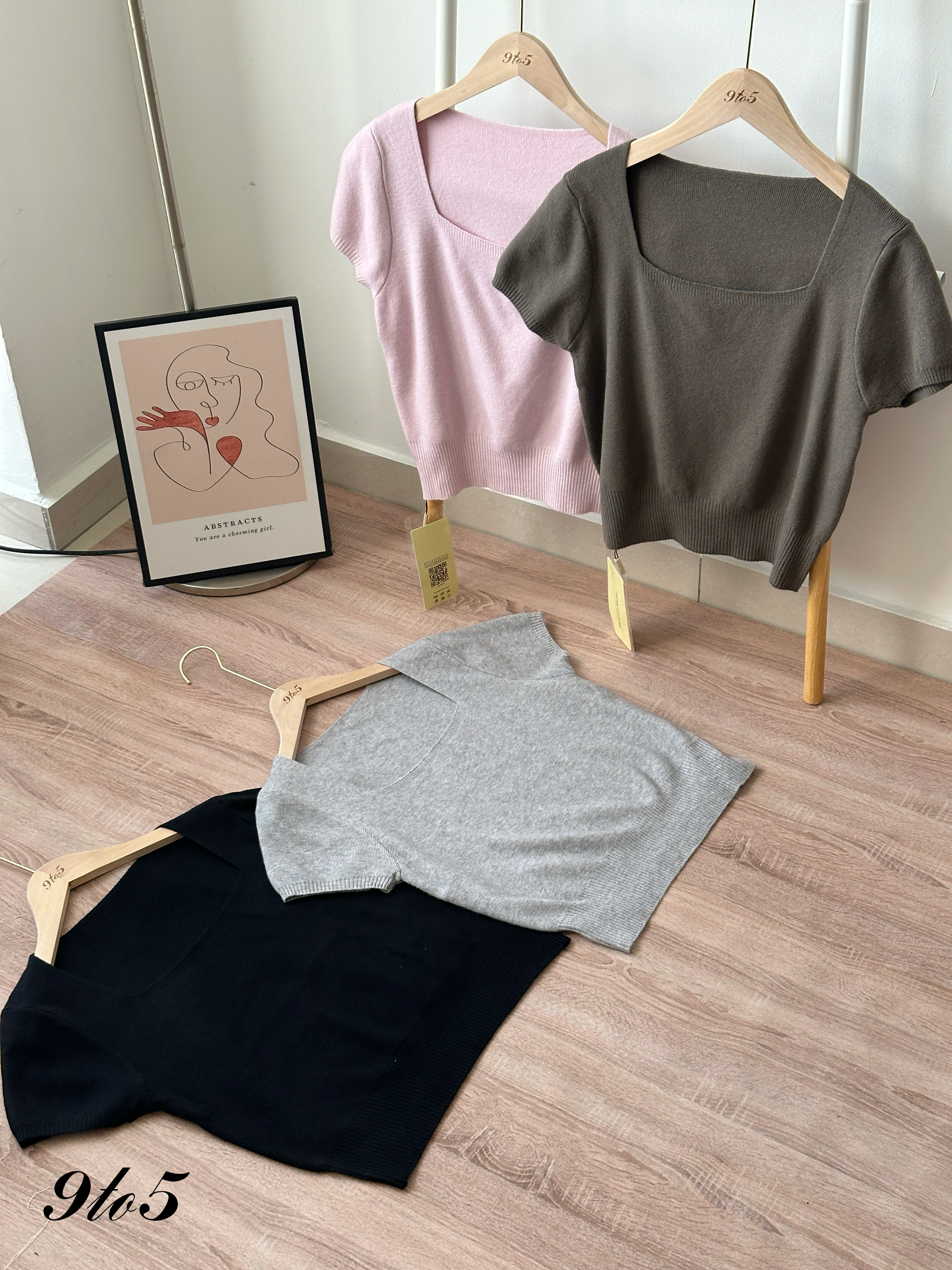 T4257 Square Neck Knit Top - 4 Colors 