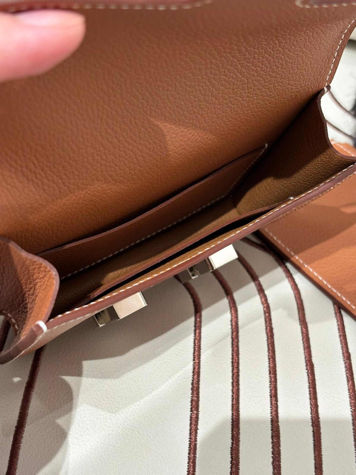 Hermes Constance Slim Wallet Stamp B Gold 100%Authentic, 99%New ✅Box