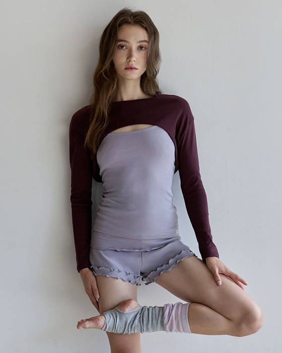 【一秒打造層次感瑜珈 Look】預購_DEVI-T0170 Ally Lip Crop Bolero by Devi