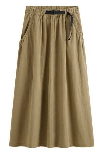 抽皺口袋長裙-女