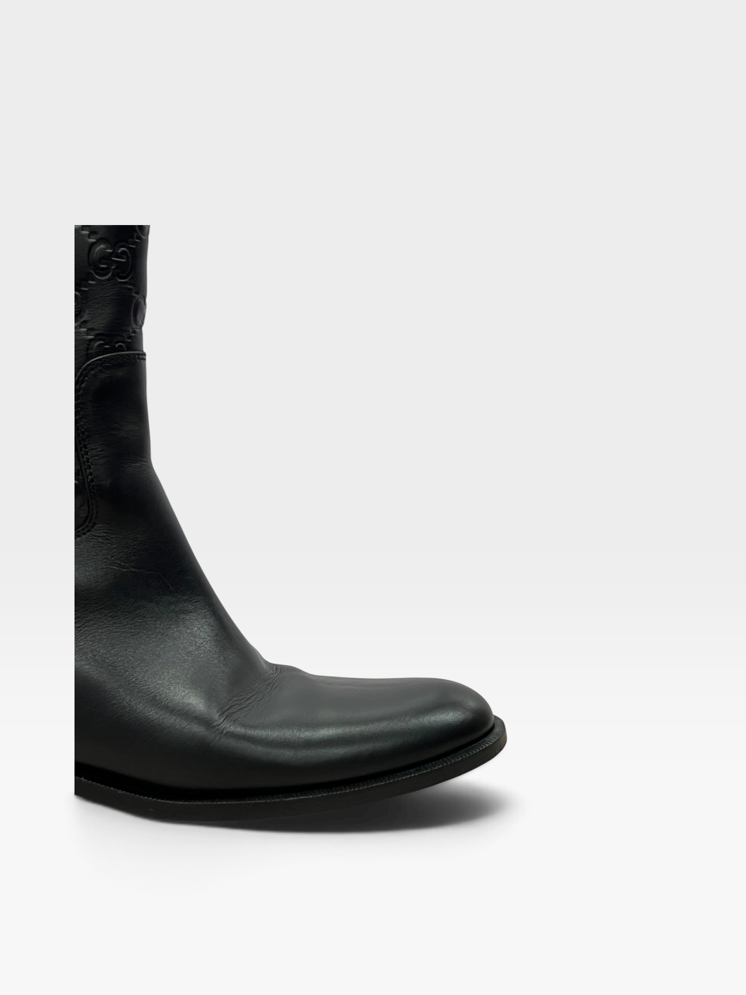 Pre-owned Gucci black Guccissima leather 85th anniversary knee-length boots / Product Code: 090202