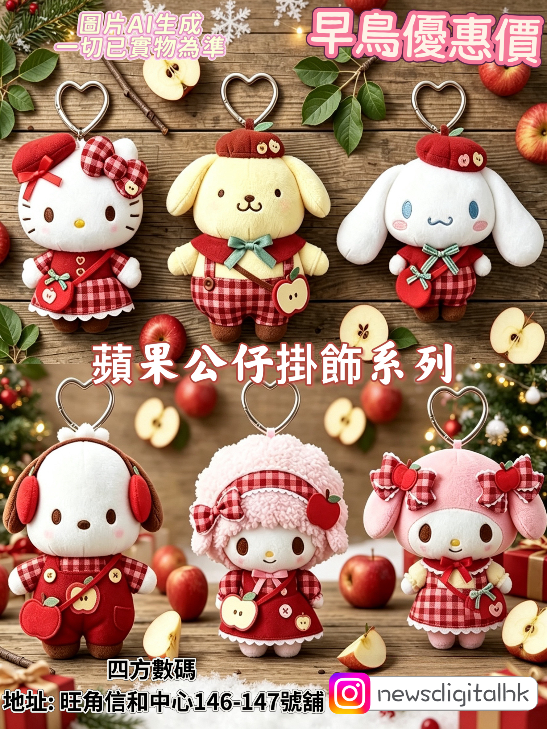 ［9月底到貨］蘋果公仔掛飾系列