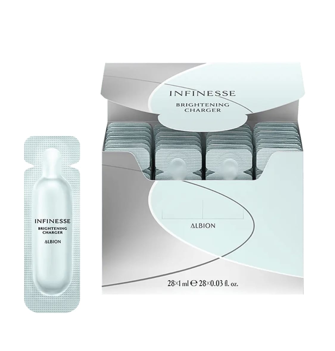 ALBION INFINESSE BRIGHT BRIGHTENING CHARGER 澳爾濱3D膠原瑩白高效緊緻安瓶28支x1ml - 04260164