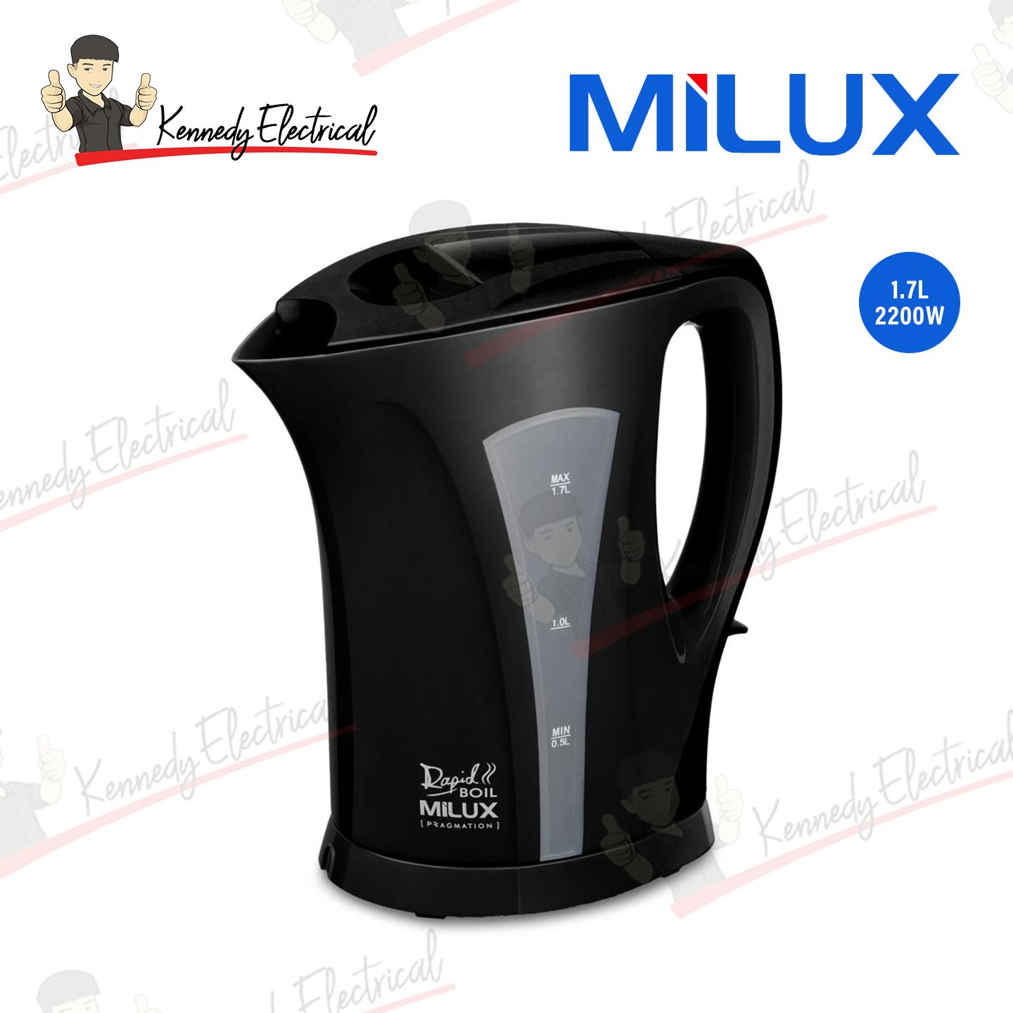 Milux 1.7L Plastic Jug Kettle (MJK-171B)