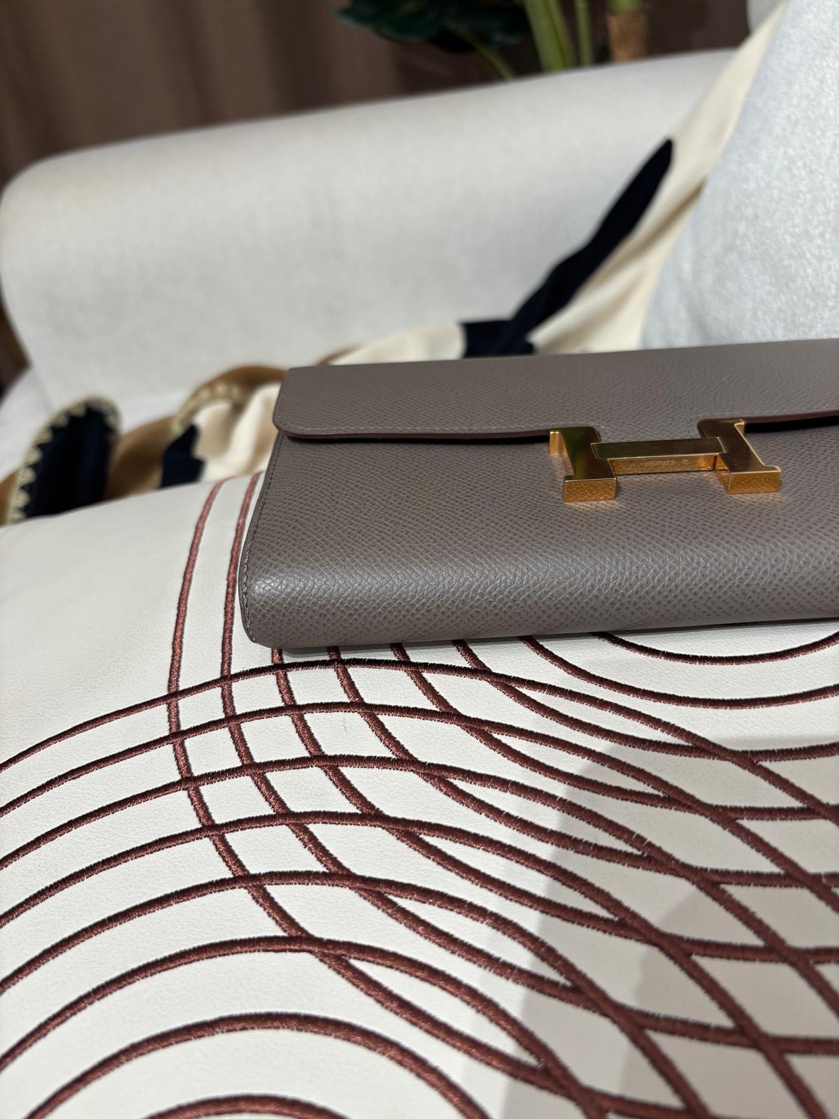 Hermes Constance Wallet Stamp C 錫器灰金扣 100%Authentic, 90%New 