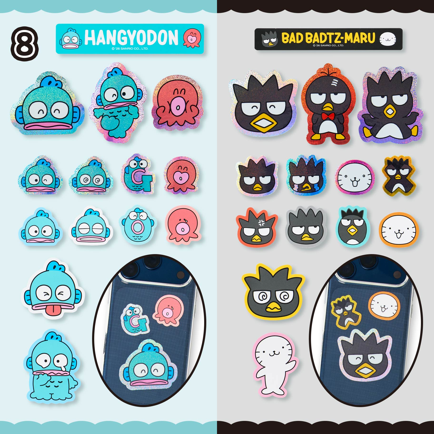 🎀【預訂】 Hangyodon & XO 滑稽臉系列貼紙套裝