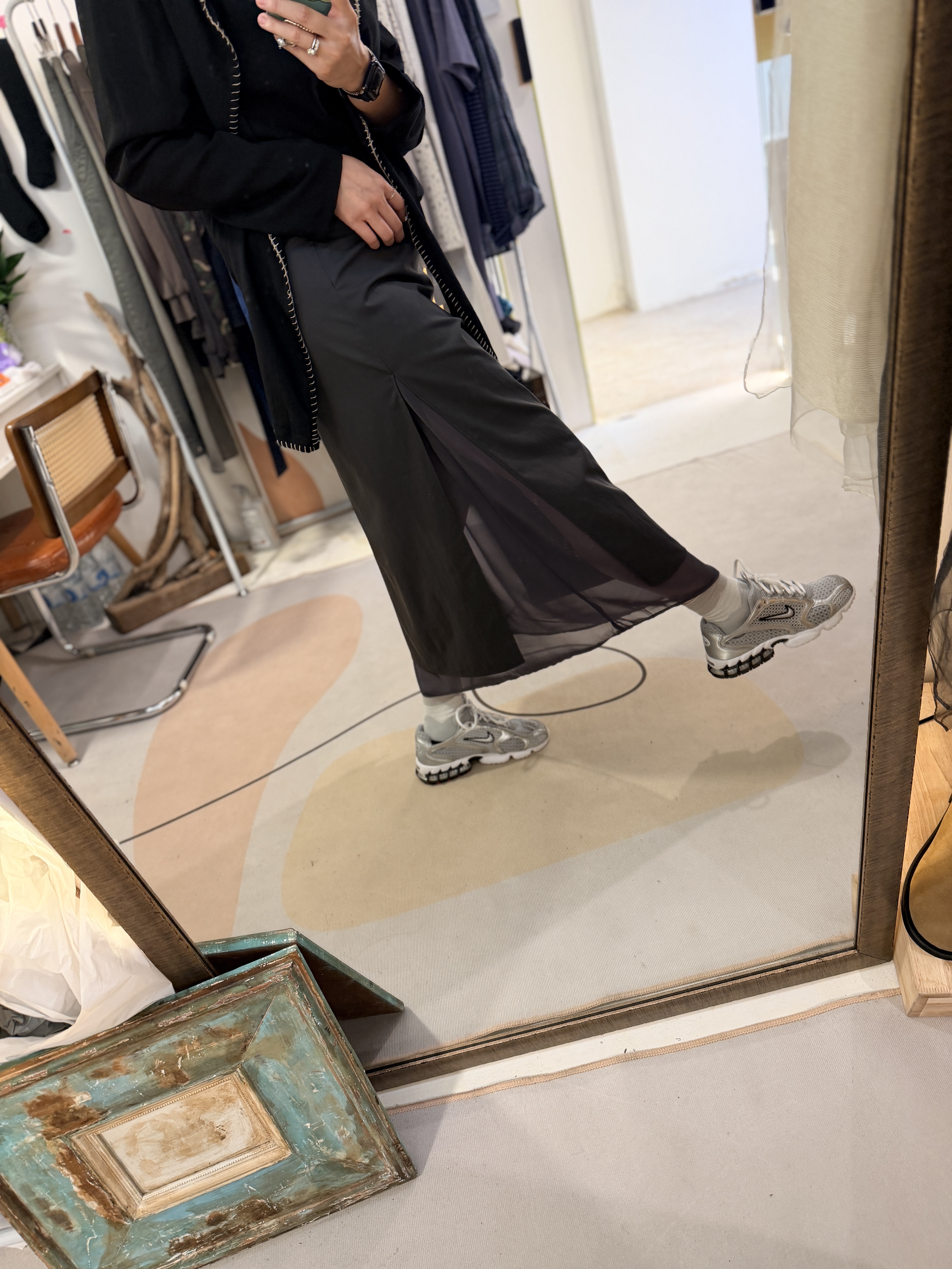 Layering see-though skirt