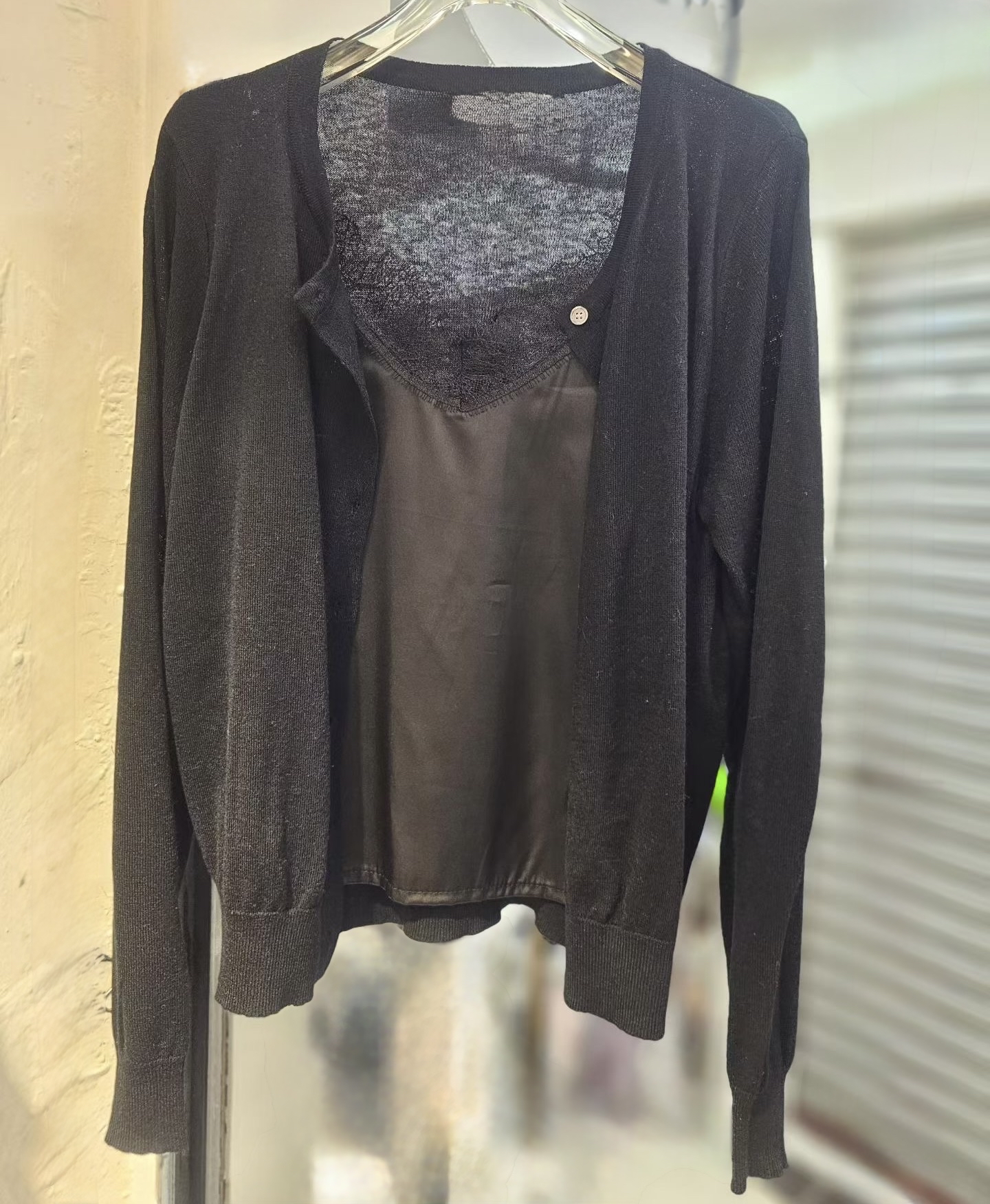 假2 件拼satin Top