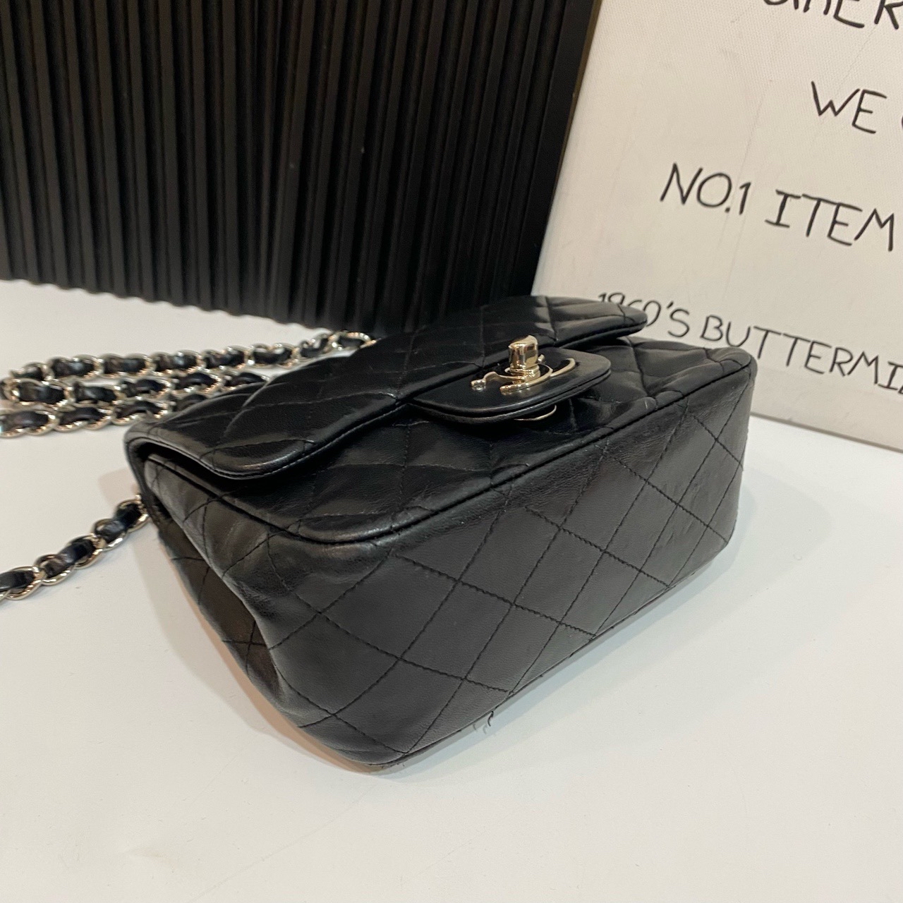 【預訂貨品】Chanel 黑銀羊皮方胖子