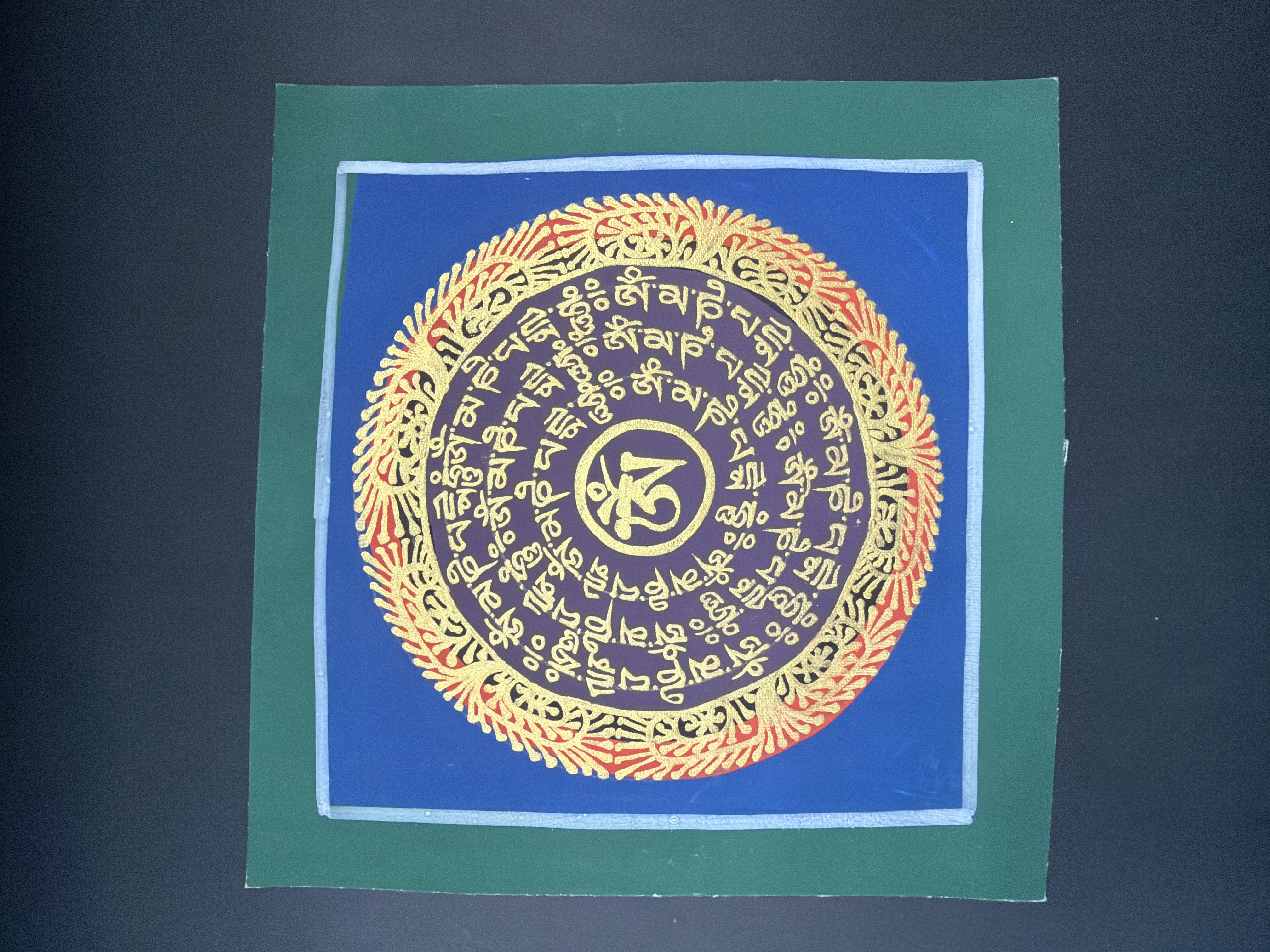 #6 尼泊爾（細）唐卡（六字大明咒）已加持大約12*12cm