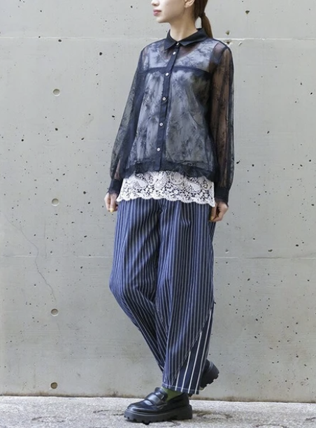 華麗蕾絲襯衫 - 2026 流行穿搭  蕾絲襯衫 春夏時尚穿搭 優雅日常 柔軟舒適 易於配搭 日本直送   #JP-I-260028