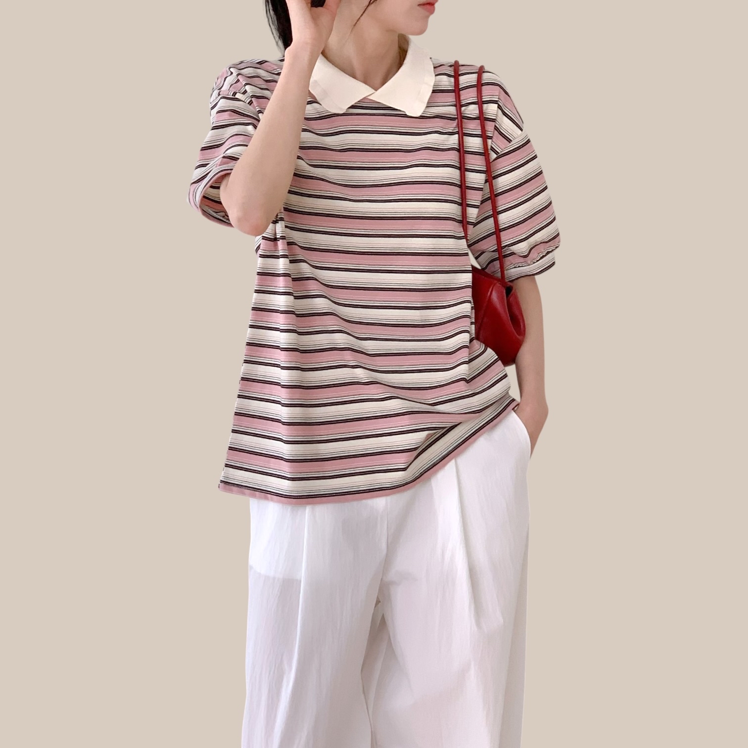 221422 反領橫間Tee