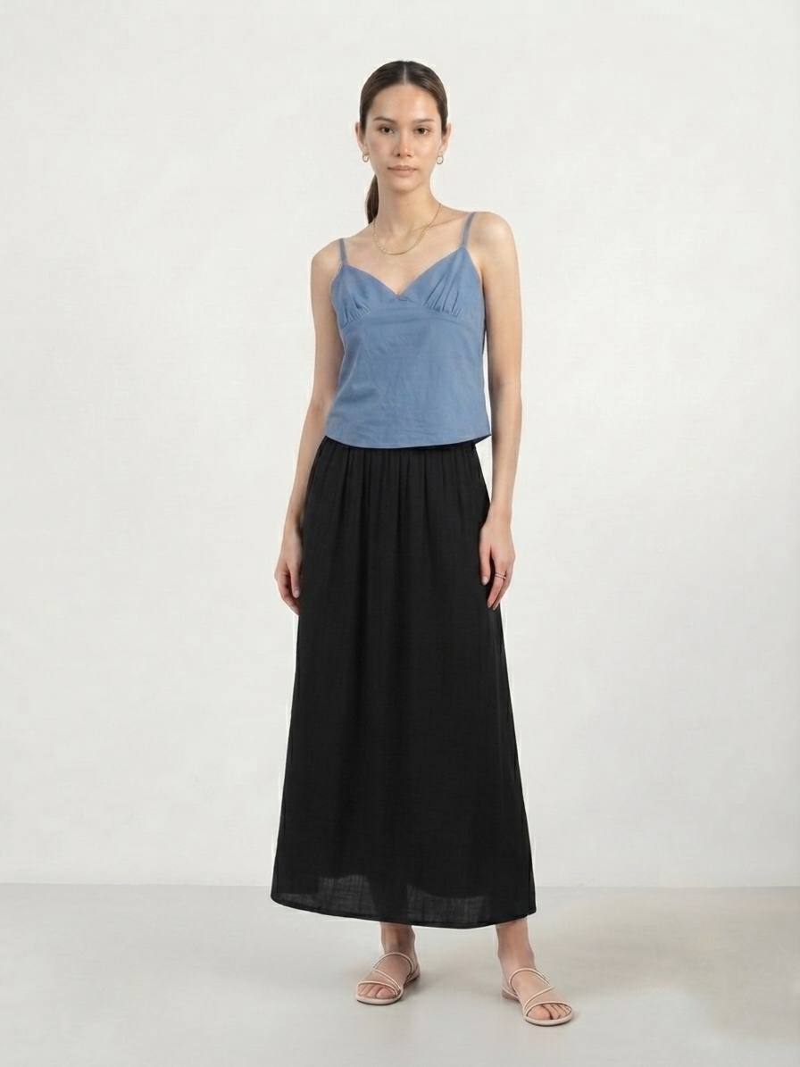 W6831 - Pleated Chiffon Skirt 